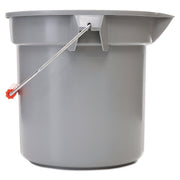Rubbermaid Commercial Brute 14-quart Round Bucket - 3.50 gal - Heavy Duty, Rust Resistant, Bend Resistant, Graduated, Handle, Stackable - 11.3" - Plastic, Steel - Gray - 1 Each