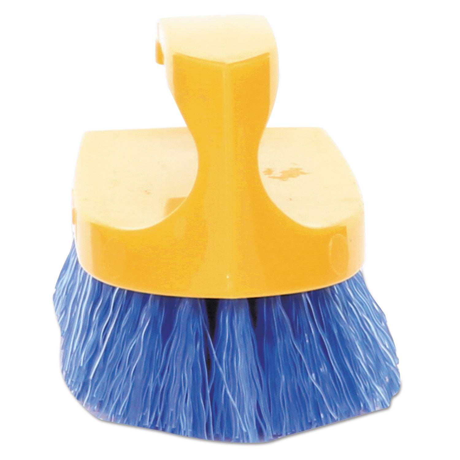 Rubbermaid Commercial Iron Handle Scrub Brush - Polypropylene Bristle - 6" Brush Face - Plastic Handle - Navy, Yellow - 1 Each