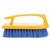 Rubbermaid Commercial Iron Handle Scrub Brush - Polypropylene Bristle - 6" Brush Face - Plastic Handle - Navy, Yellow - 1 Each