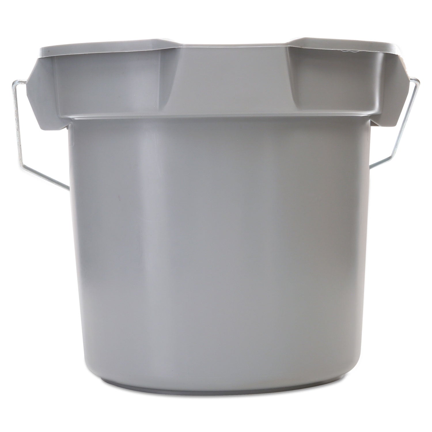Rubbermaid Commercial Brute 14-quart Round Bucket - 3.50 gal - Heavy Duty, Rust Resistant, Bend Resistant, Graduated, Handle, Stackable - 11.3" - Plastic, Steel - Gray - 1 Each
