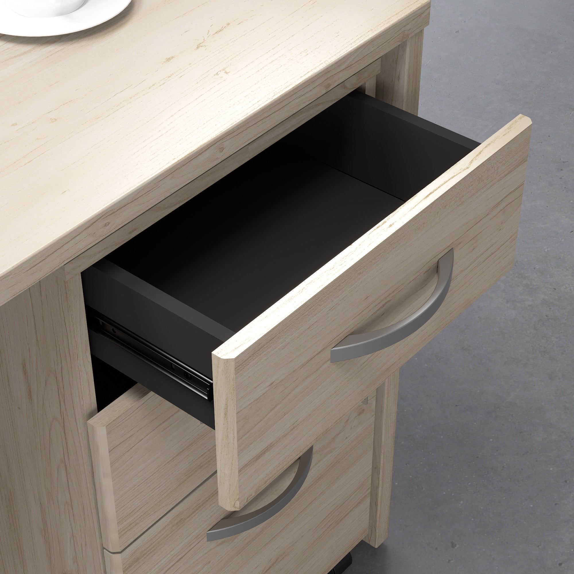 Bush Business Furniture Studio C 3 Drawer Mobile File Cabinet in Natural Elm - Assembled - 15.71" Width x 20.2" Depth x 27.79" Height