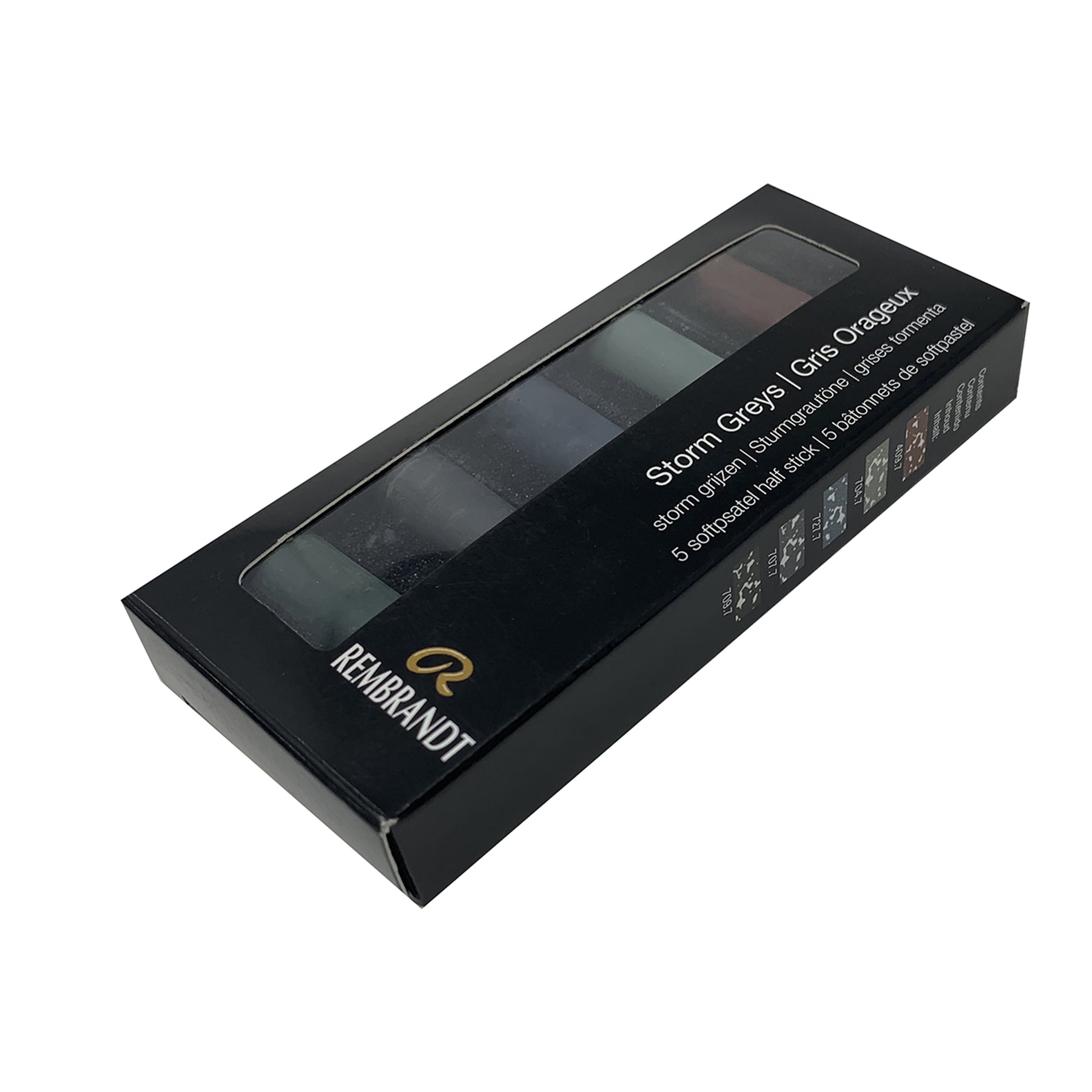 Soft Pastels Micro Sets, 5 Half Sticks, Storm Greys