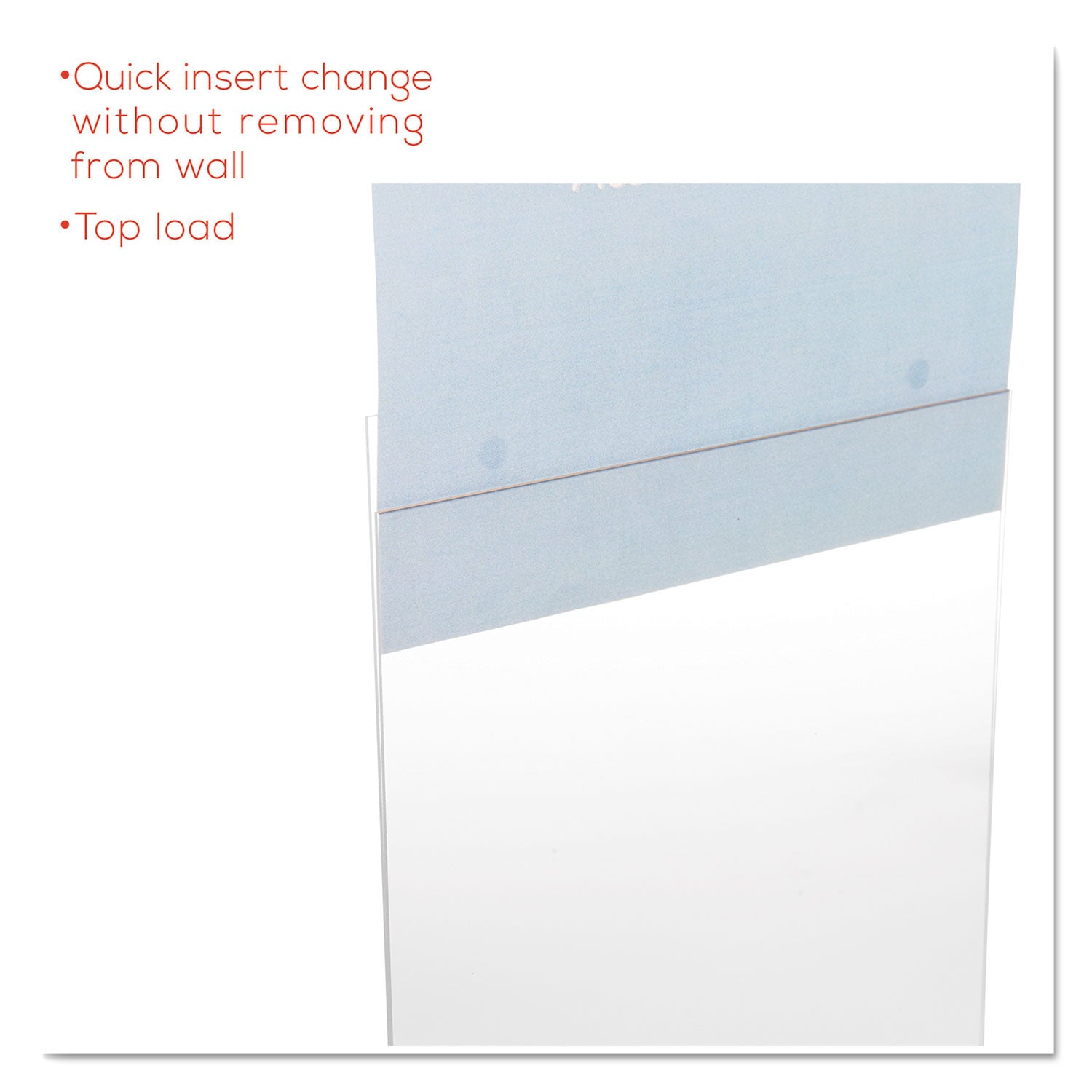 Classic Image Single-Sided Wall Sign Holder, Plastic, 11 X 17 Insert, Clear