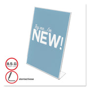 8.5" Width x 11" Height x 2.6" Depth - Rectangular Shape - Side-loading, Self-standing - Indoor, Outdoor - Plastic - Clear - 1 Each