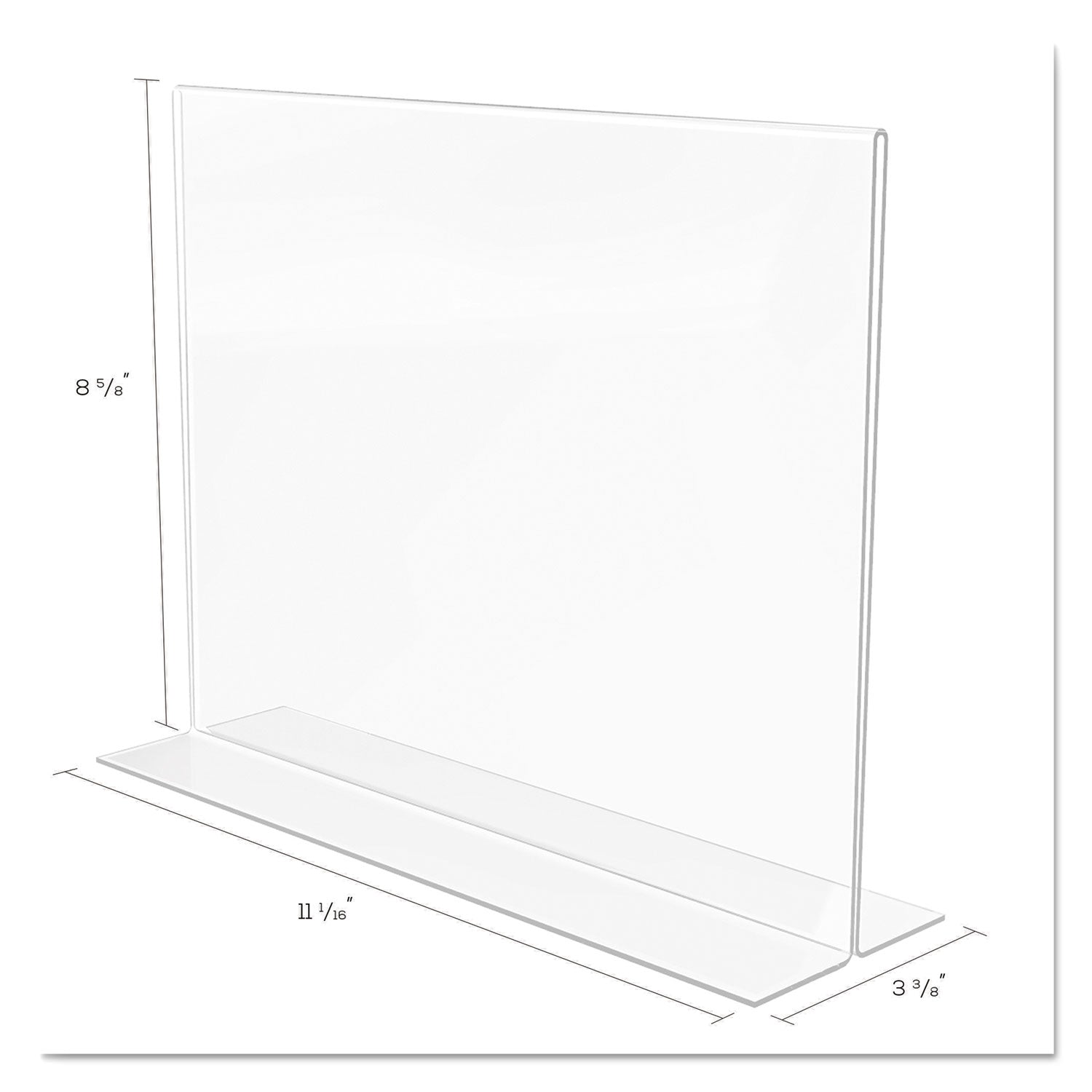 Deflecto Classic Image Double-Sided Sign Holder - 11" Width x 8.5" Height - Rectangular Shape - Self-standing, Bottom Loading - Indoor, Outdoor - Plastic - Clear, Clear - 1 Each