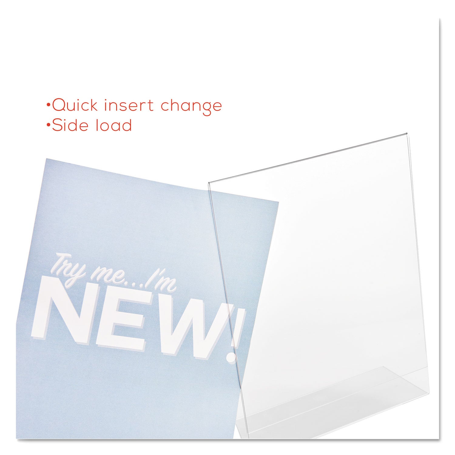 8.5" Width x 11" Height x 2.6" Depth - Rectangular Shape - Side-loading, Self-standing - Indoor, Outdoor - Plastic - Clear - 1 Each