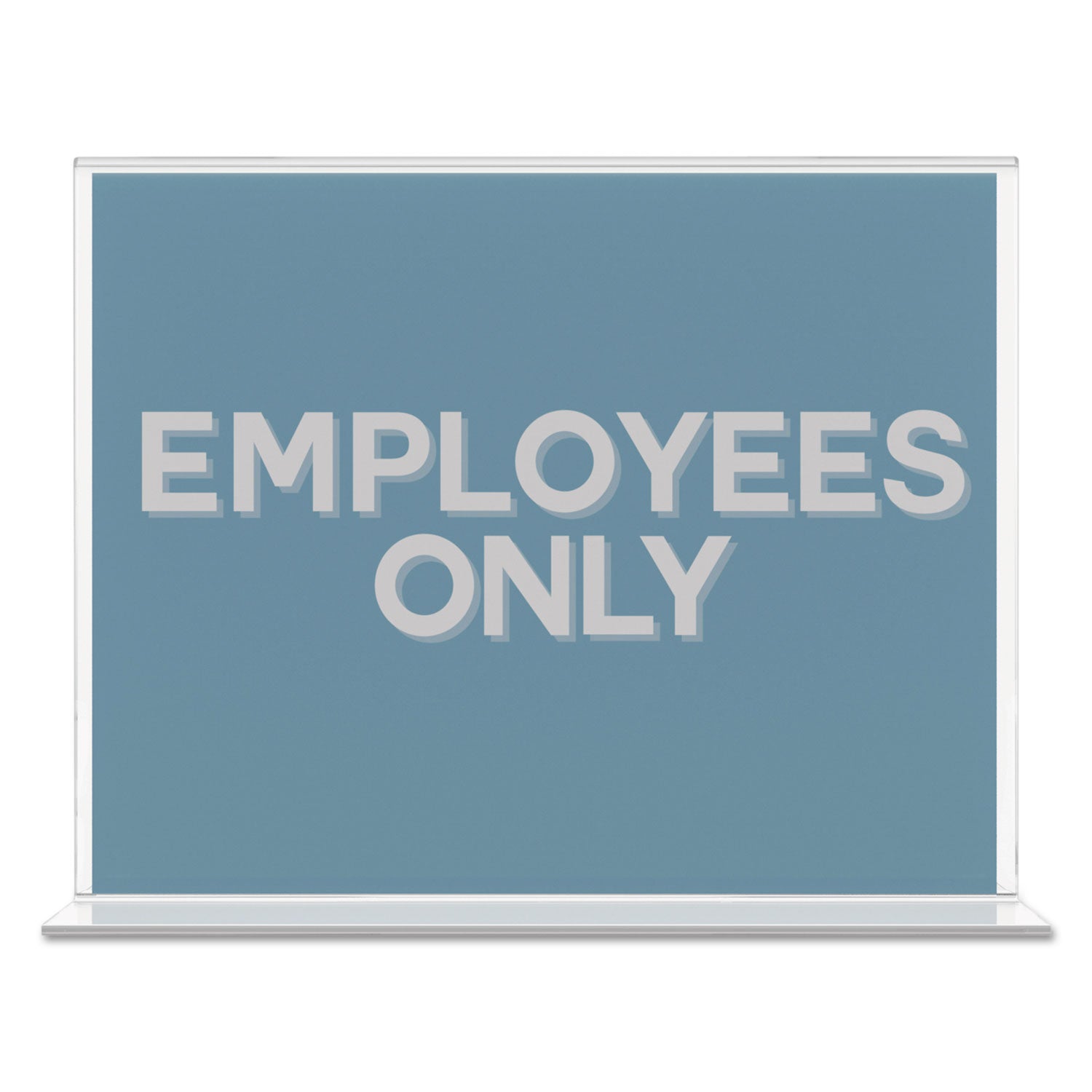 Deflecto Classic Image Double-Sided Sign Holder - 11" Width x 8.5" Height - Rectangular Shape - Self-standing, Bottom Loading - Indoor, Outdoor - Plastic - Clear, Clear - 1 Each