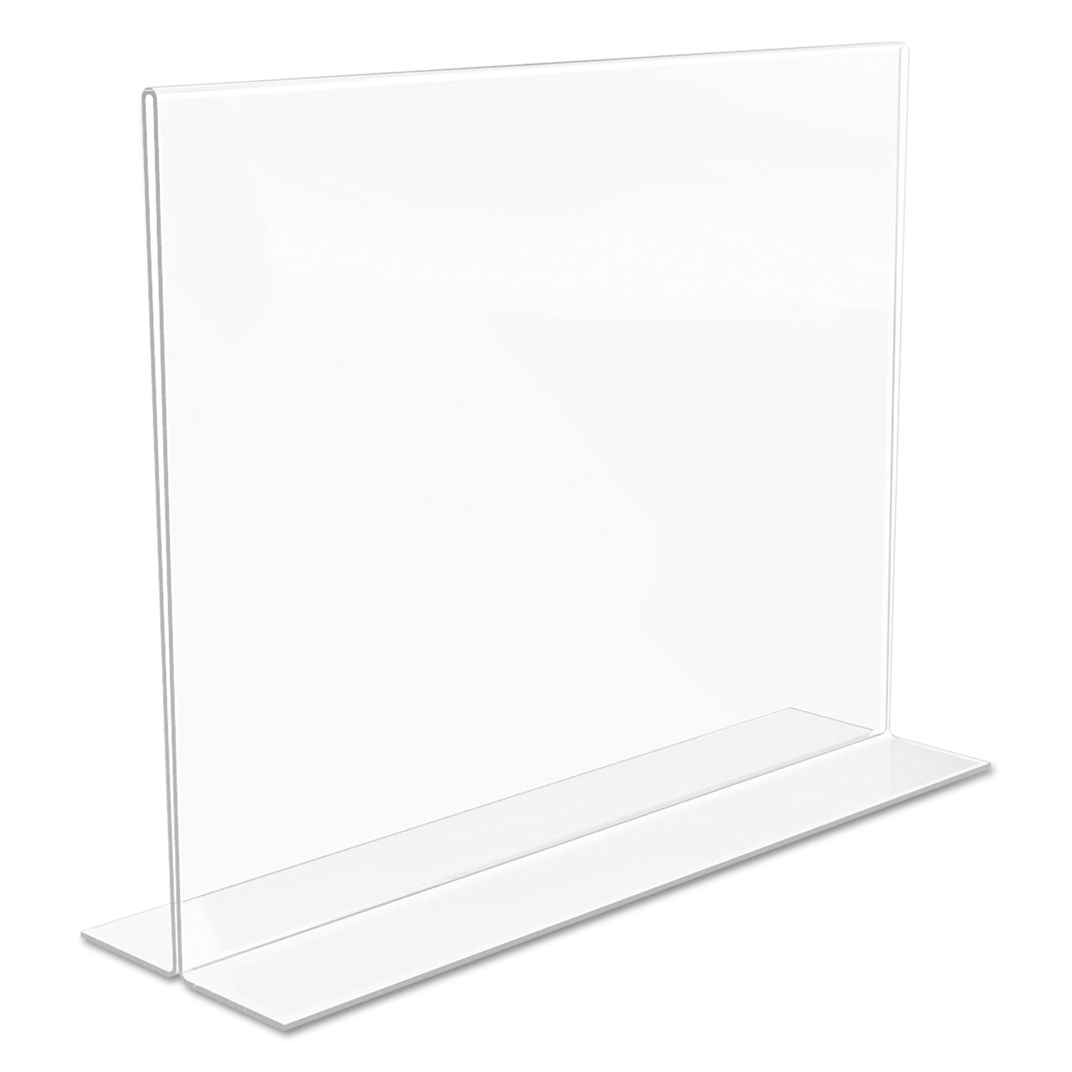 Deflecto Classic Image Double-Sided Sign Holder - 11" Width x 8.5" Height - Rectangular Shape - Self-standing, Bottom Loading - Indoor, Outdoor - Plastic - Clear, Clear - 1 Each