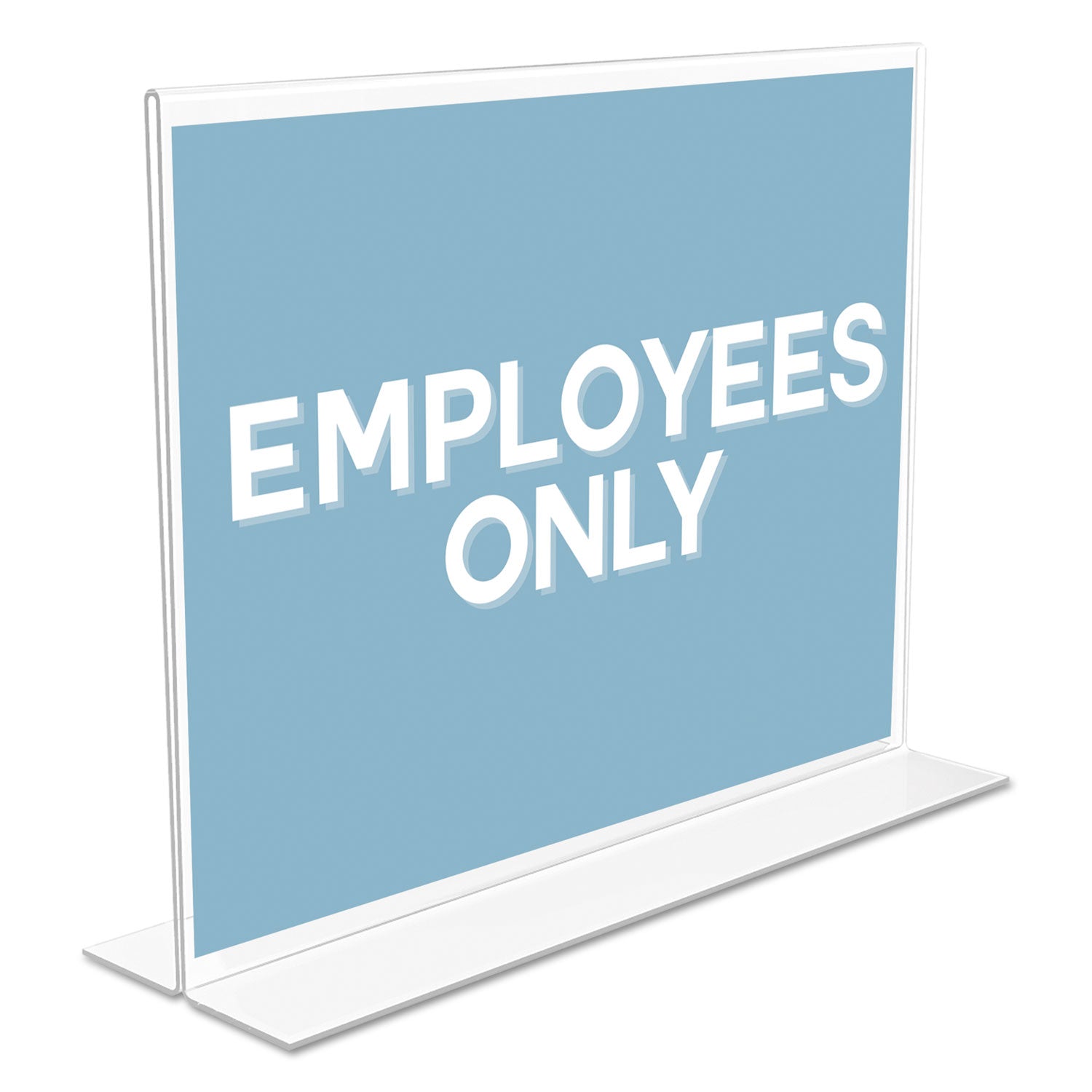 Deflecto Classic Image Double-Sided Sign Holder - 11" Width x 8.5" Height - Rectangular Shape - Self-standing, Bottom Loading - Indoor, Outdoor - Plastic - Clear, Clear - 1 Each