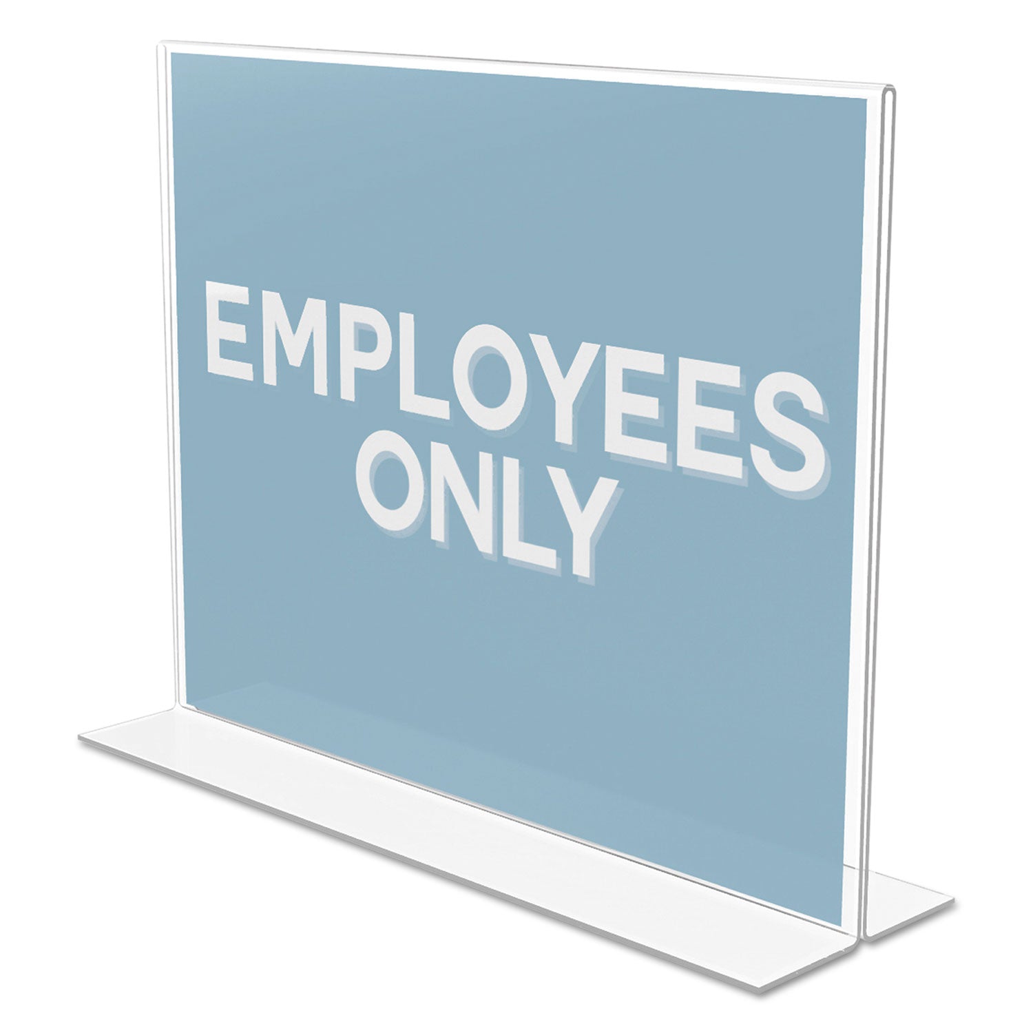 Deflecto Classic Image Double-Sided Sign Holder - 11" Width x 8.5" Height - Rectangular Shape - Self-standing, Bottom Loading - Indoor, Outdoor - Plastic - Clear, Clear - 1 Each