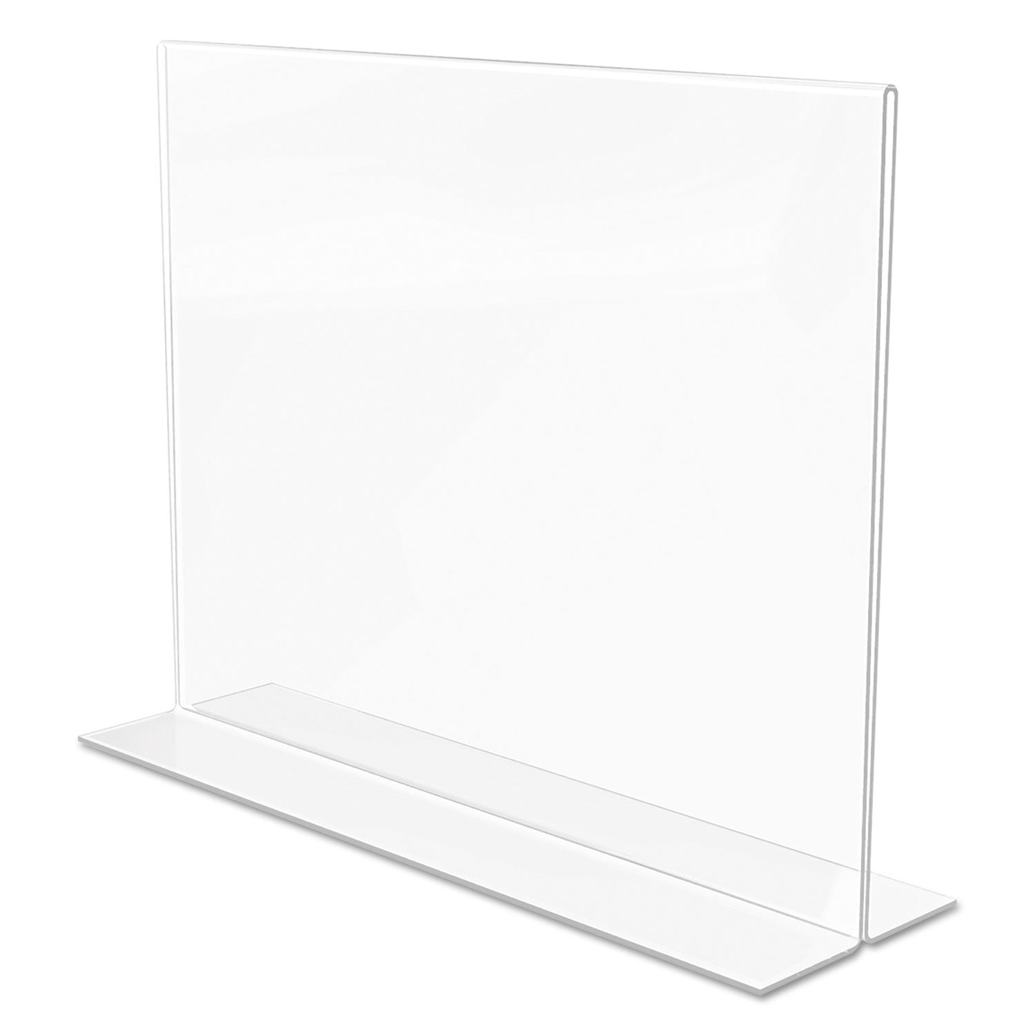 Deflecto Classic Image Double-Sided Sign Holder - 11" Width x 8.5" Height - Rectangular Shape - Self-standing, Bottom Loading - Indoor, Outdoor - Plastic - Clear, Clear - 1 Each