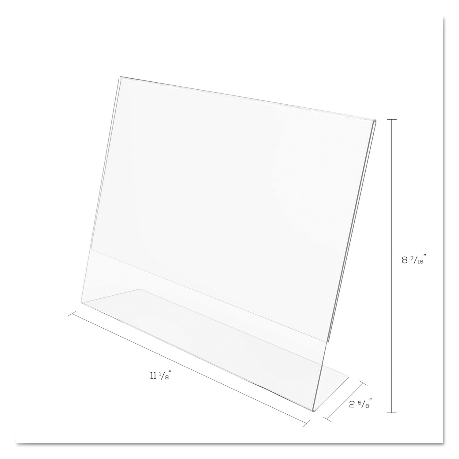 Classic Image Slanted Sign Holder, Landscaped, 11 x 8.5 Insert, Clear