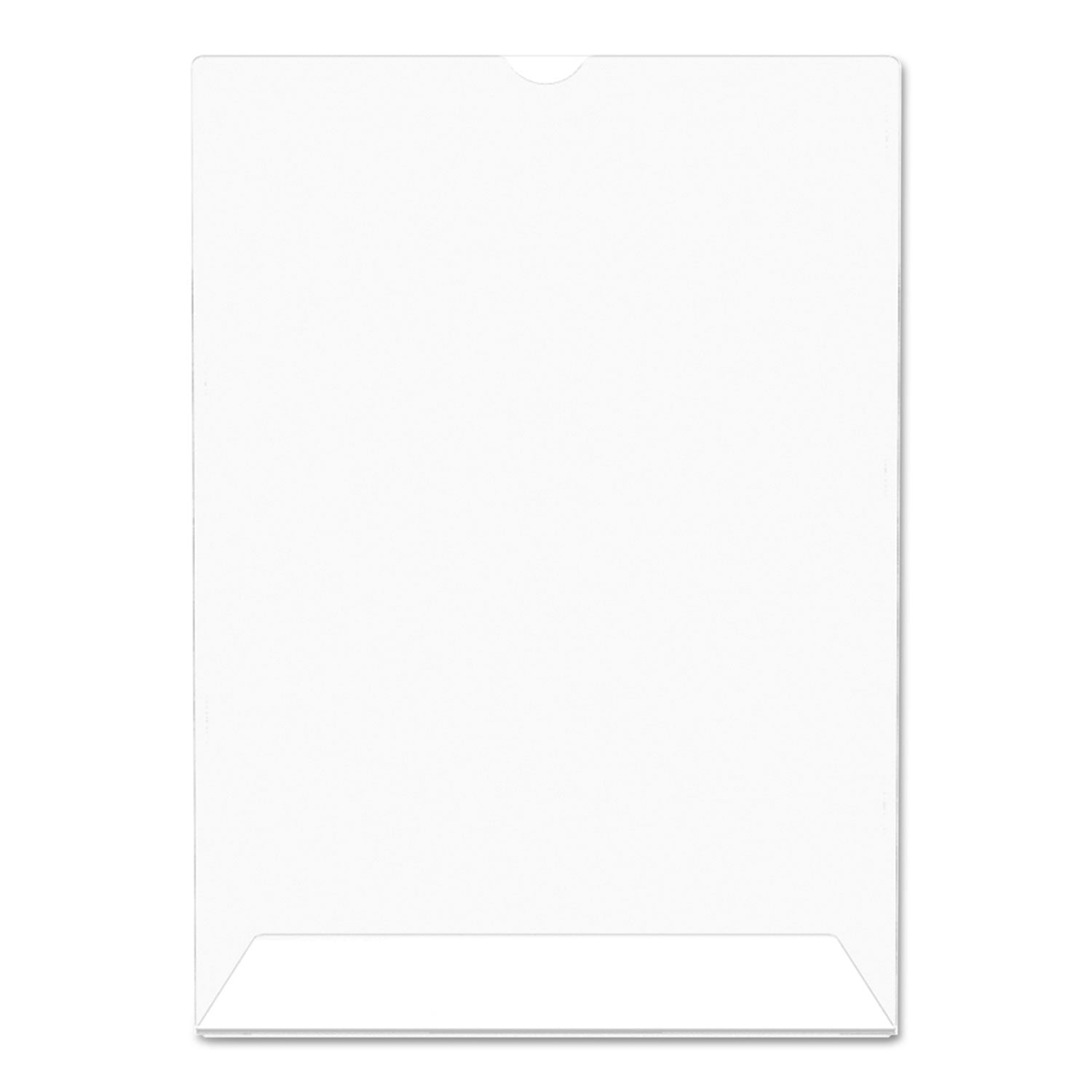 Deflecto Superior Image Slanted Sign Holders - 7" Width x 5" Height - Top Loading - Plastic - Clear - 1 Each