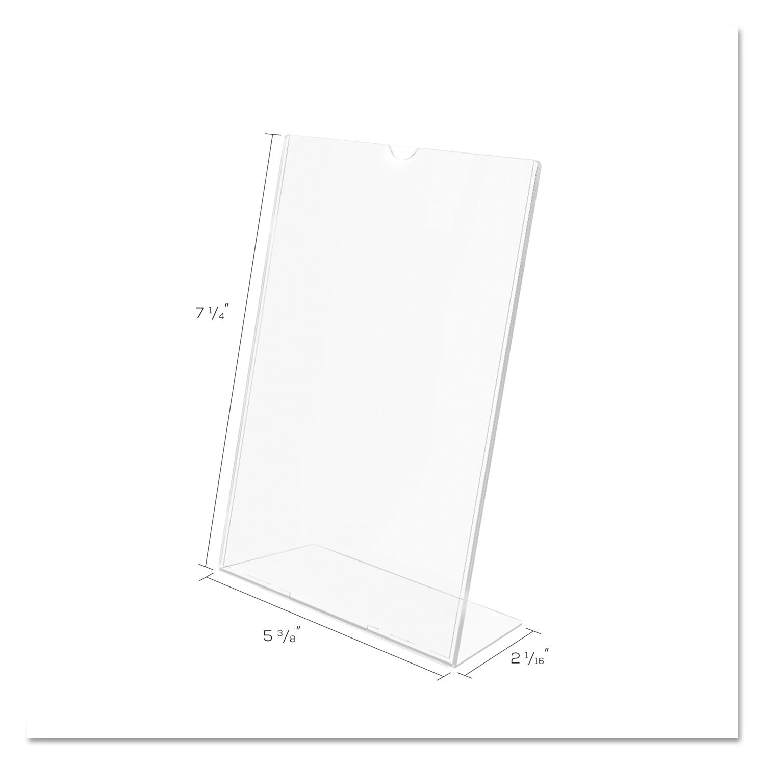 Deflecto Superior Image Slanted Sign Holders - 7" Width x 5" Height - Top Loading - Plastic - Clear - 1 Each