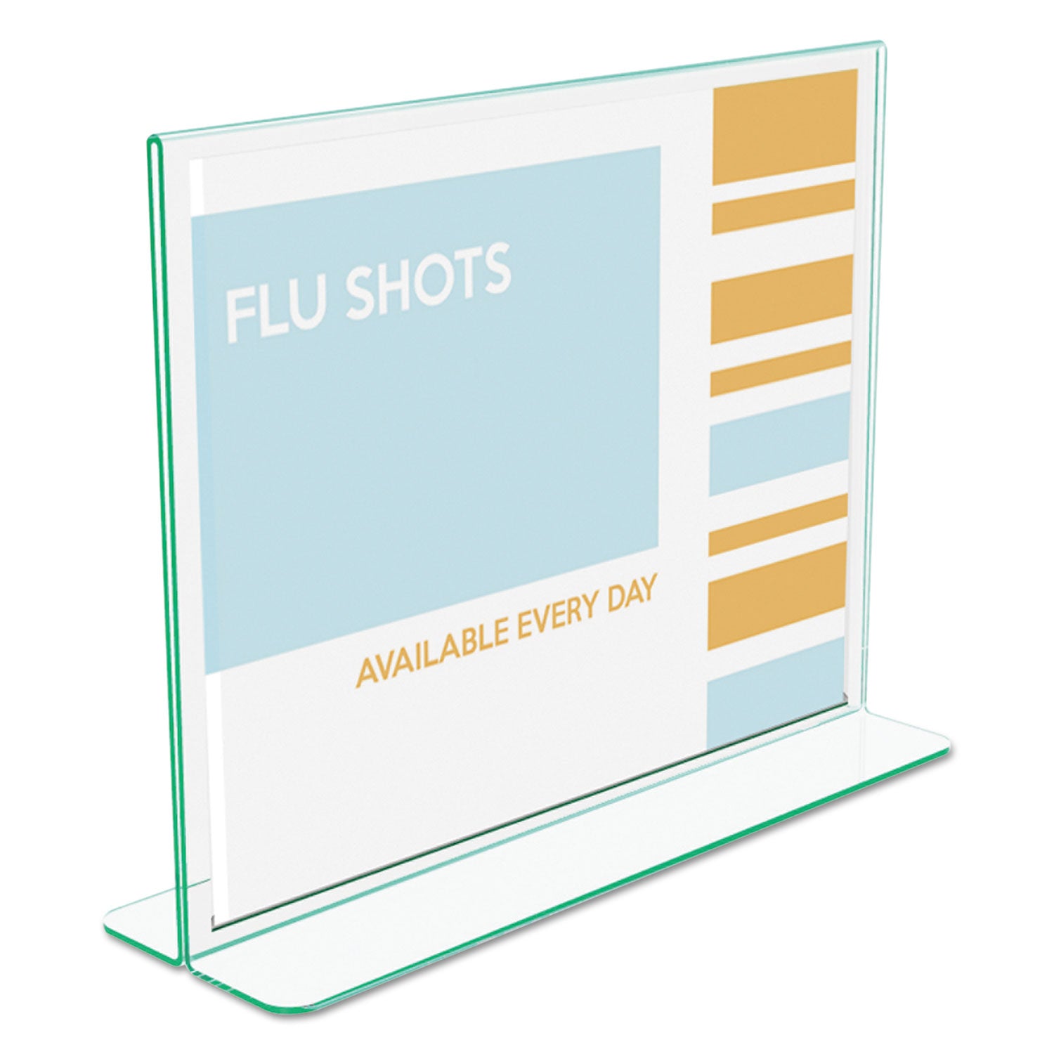 Deflecto Superior Image Premium Green Edge Sign Holder - 11" Width x 8.5" Height - Side-loading, Bottom Loading - 1 Each