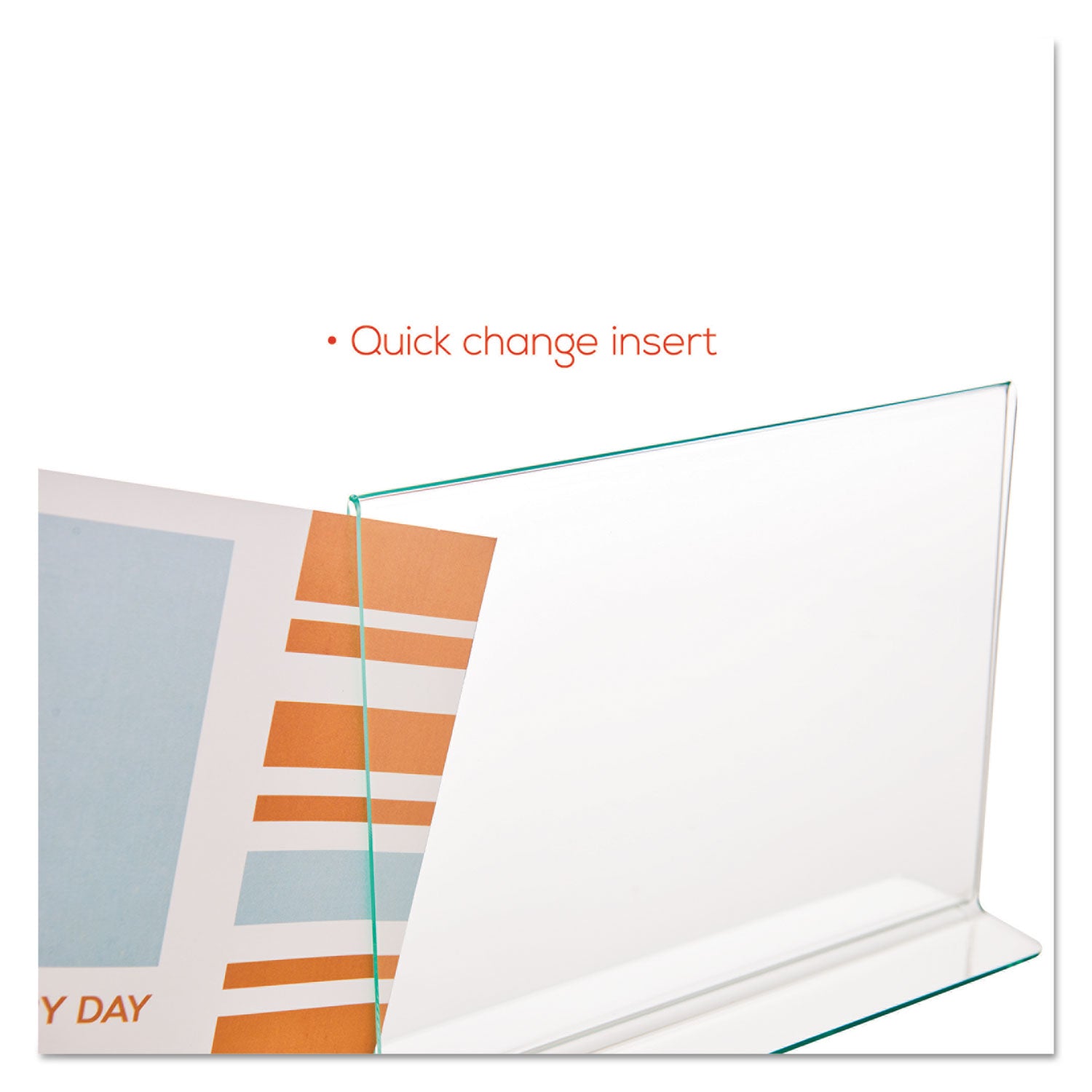 Deflecto Superior Image Premium Green Edge Sign Holder - 11" Width x 8.5" Height - Side-loading, Bottom Loading - 1 Each