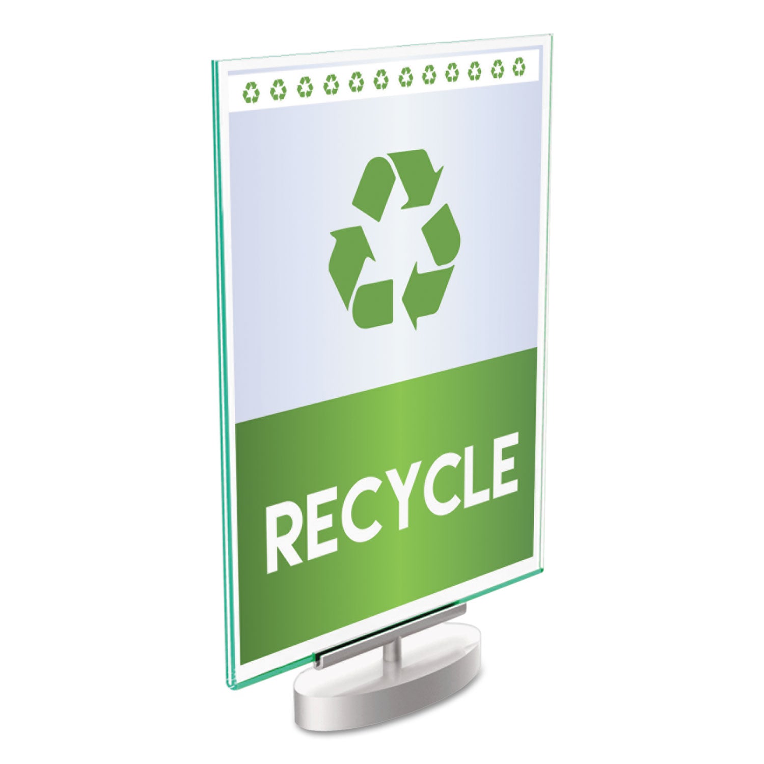 Support 8.50" x 11" Media - Vertical - 12" Height x 8.6" Width x 1.9" Depth - Plastic - Silver, Green Tint, Clear - 1 Each