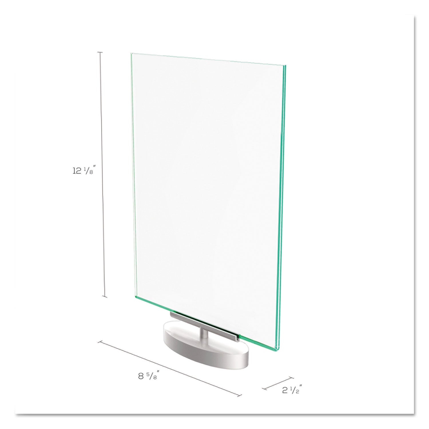 Support 8.50" x 11" Media - Vertical - 12" Height x 8.6" Width x 1.9" Depth - Plastic - Silver, Green Tint, Clear - 1 Each