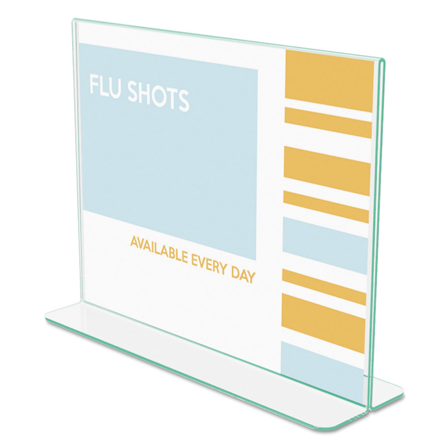Deflecto Superior Image Premium Green Edge Sign Holder - 11" Width x 8.5" Height - Side-loading, Bottom Loading - 1 Each