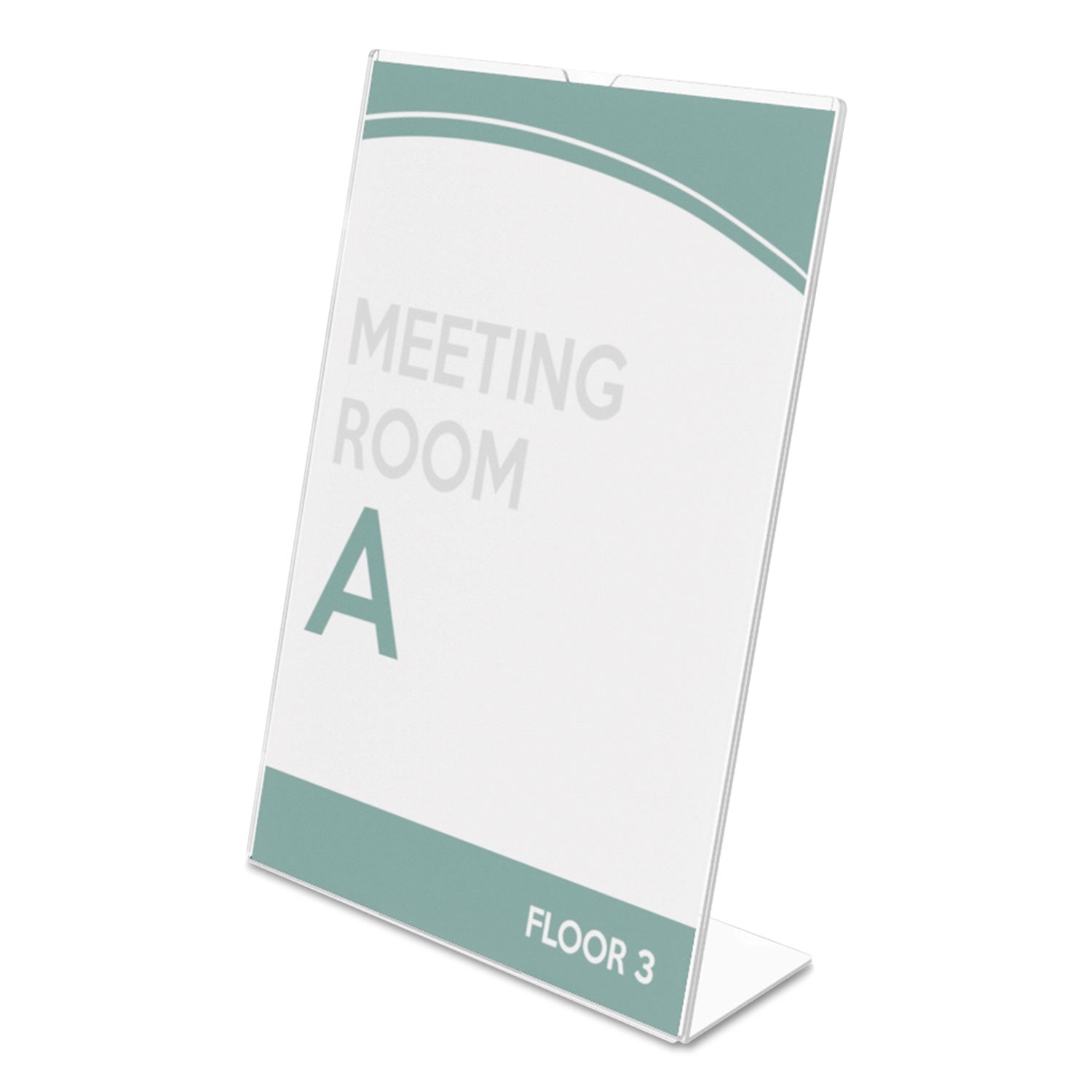 Deflecto Superior Image Slanted Sign Holders - 11" Width x 8.5" Height - Top Loading - Plastic - Clear - 1 Each