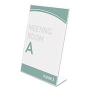 Deflecto Superior Image Slanted Sign Holders - 11" Width x 8.5" Height - Top Loading - Plastic - Clear - 1 Each