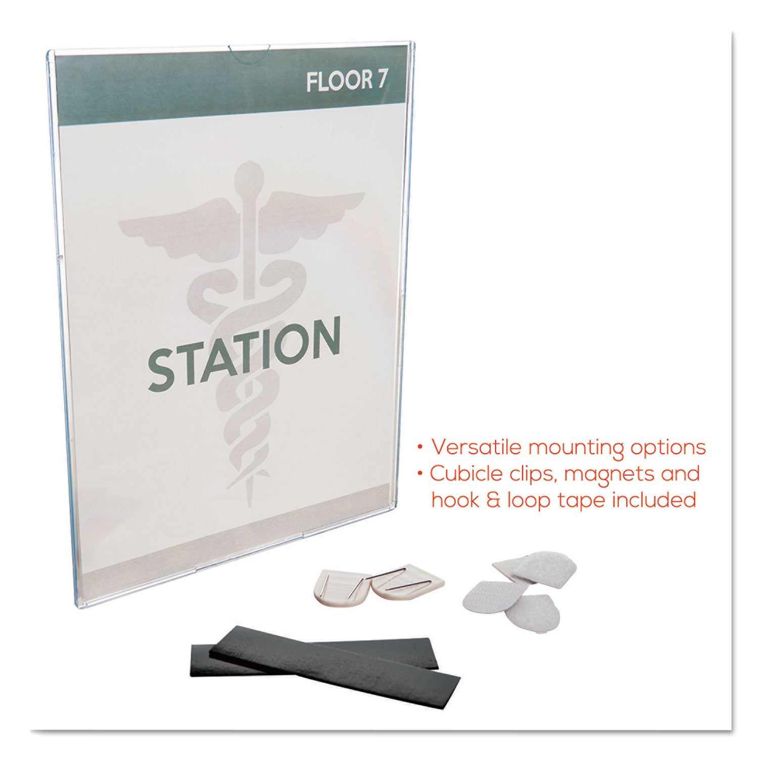 Superior Image Cubicle Sign Holder, 8.5 x 11 Insert, Clear