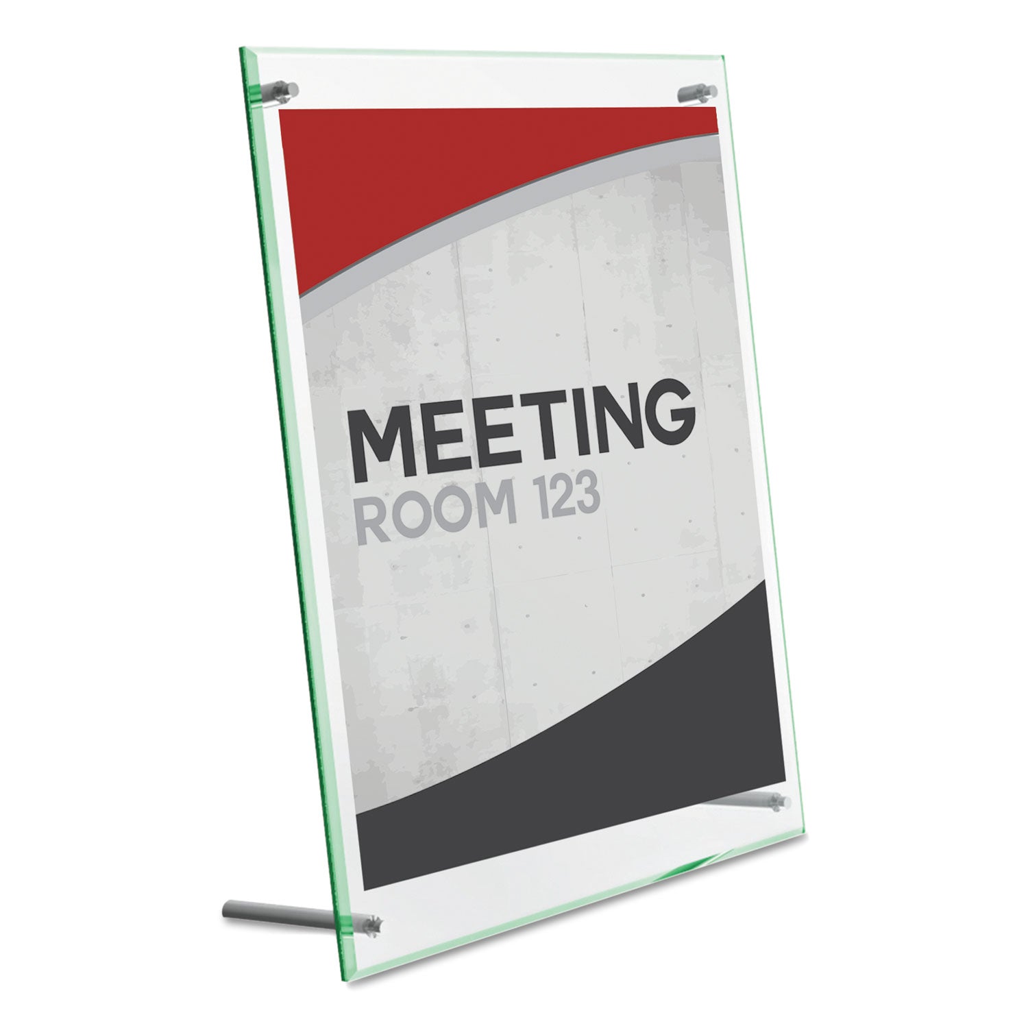 8.5" Width x 12.6" Height x 3.4" Depth - Rectangular Shape - Lightweight, Self-standing, Beveled Edge - Clear - 1 Each