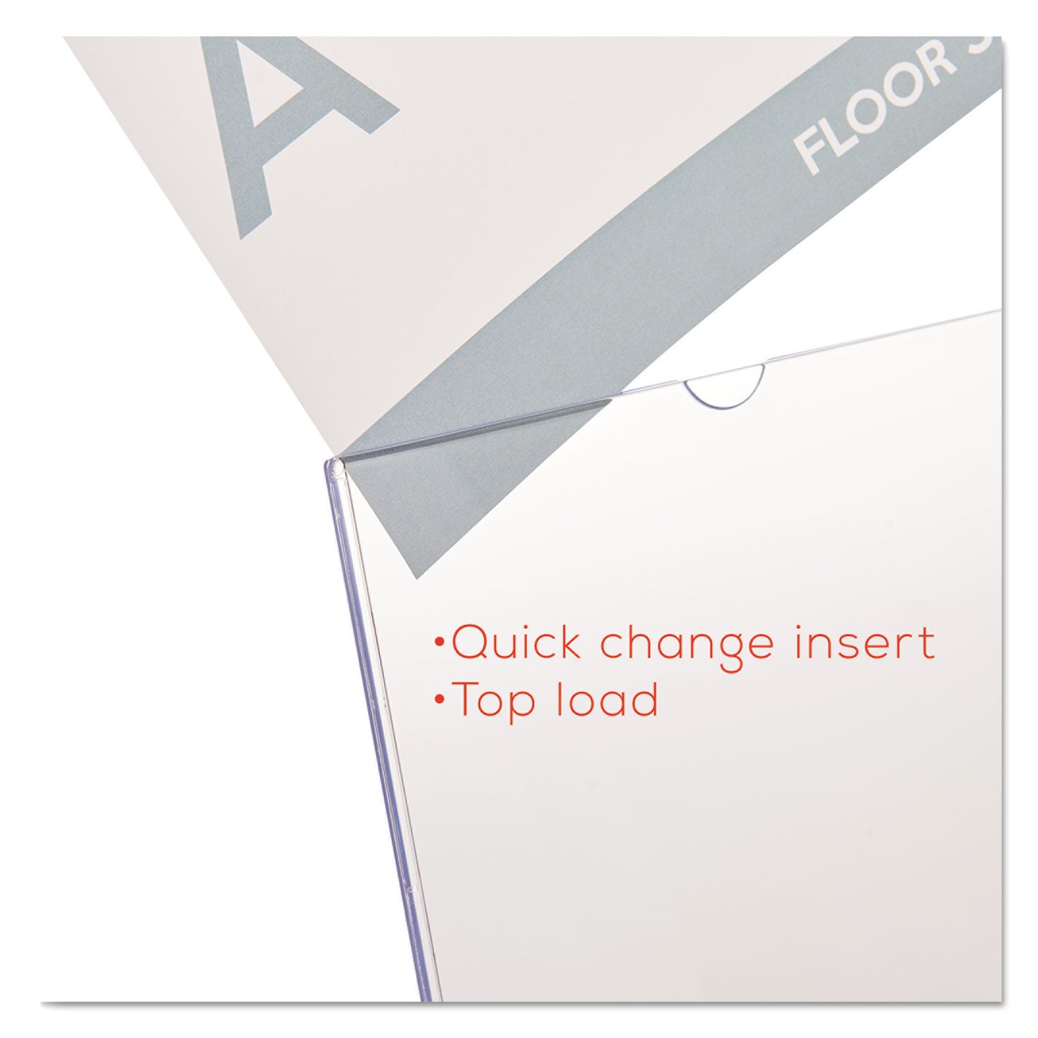 Deflecto Superior Image Slanted Sign Holders - 7" Width x 5" Height - Top Loading - Plastic - Clear - 1 Each