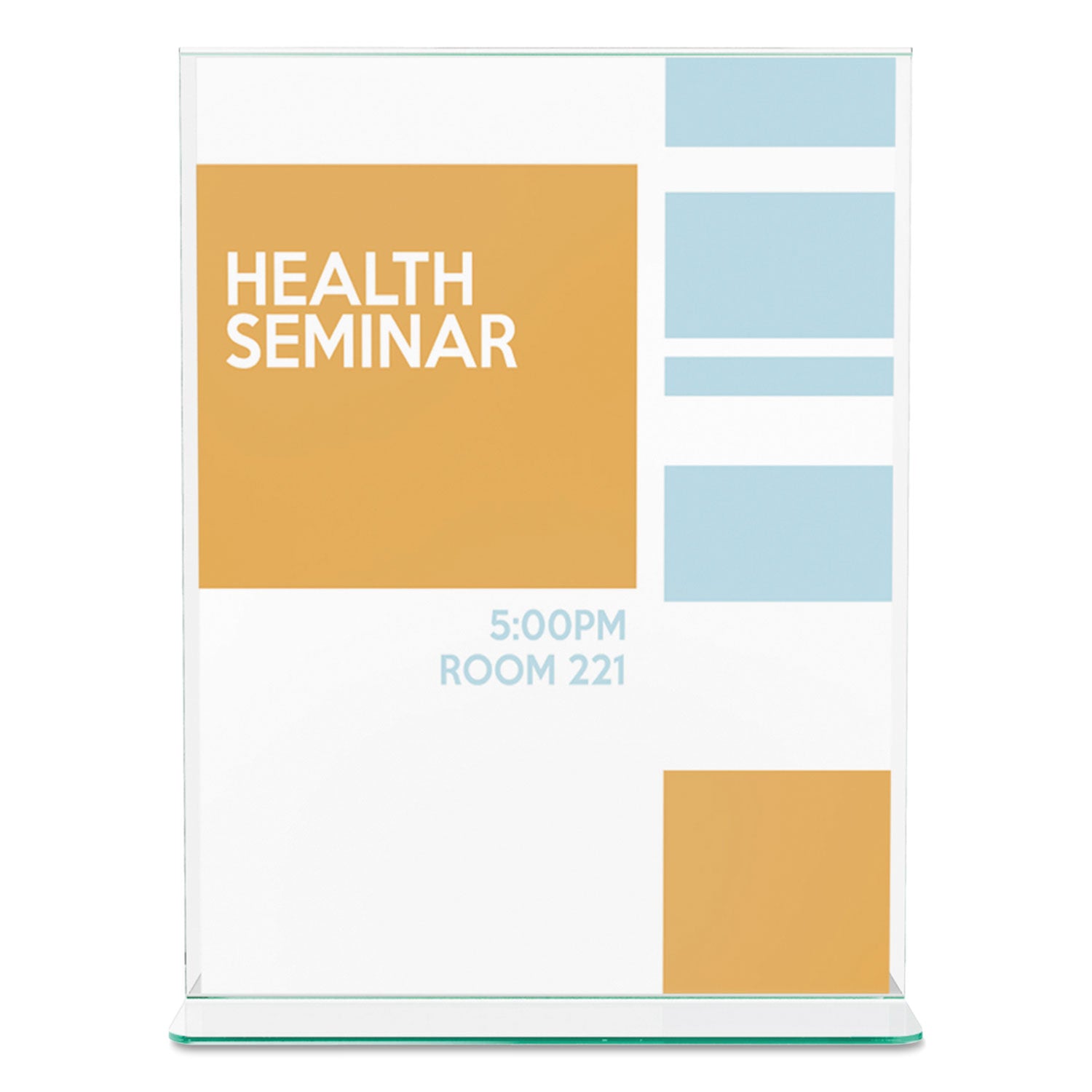 Deflecto Superior Image Premium Green Edge Sign Holder - 8.5" Width x 11" Height - Side-loading, Bottom Loading - 1 Each