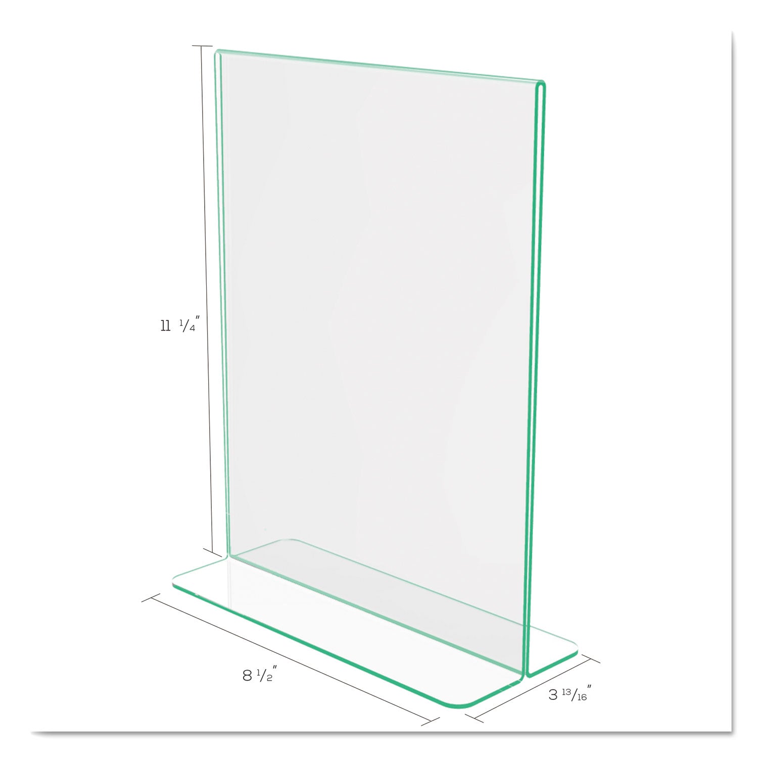 Deflecto Superior Image Premium Green Edge Sign Holder - 8.5" Width x 11" Height - Side-loading, Bottom Loading - 1 Each