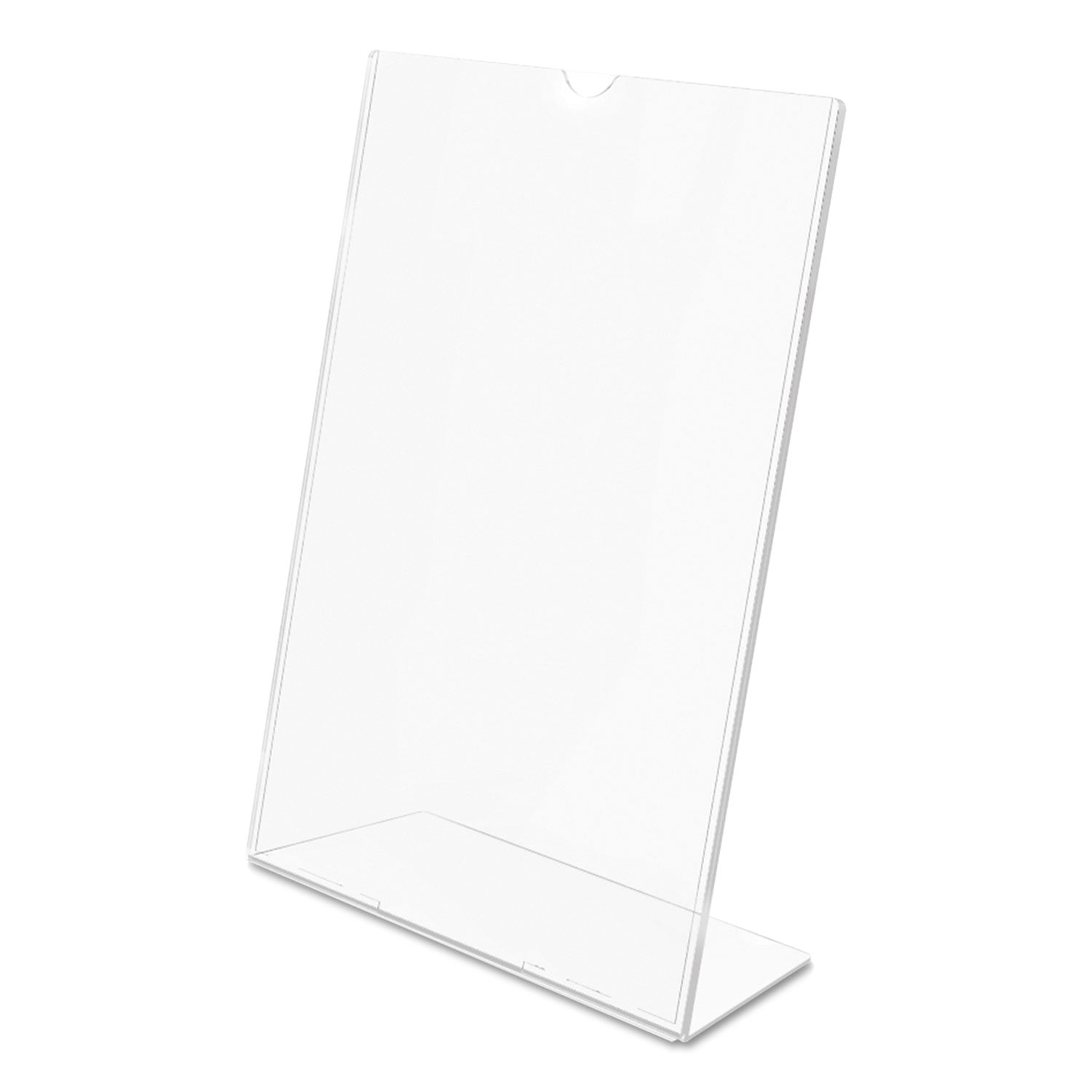 Deflecto Superior Image Slanted Sign Holders - 11" Width x 8.5" Height - Top Loading - Plastic - Clear - 1 Each