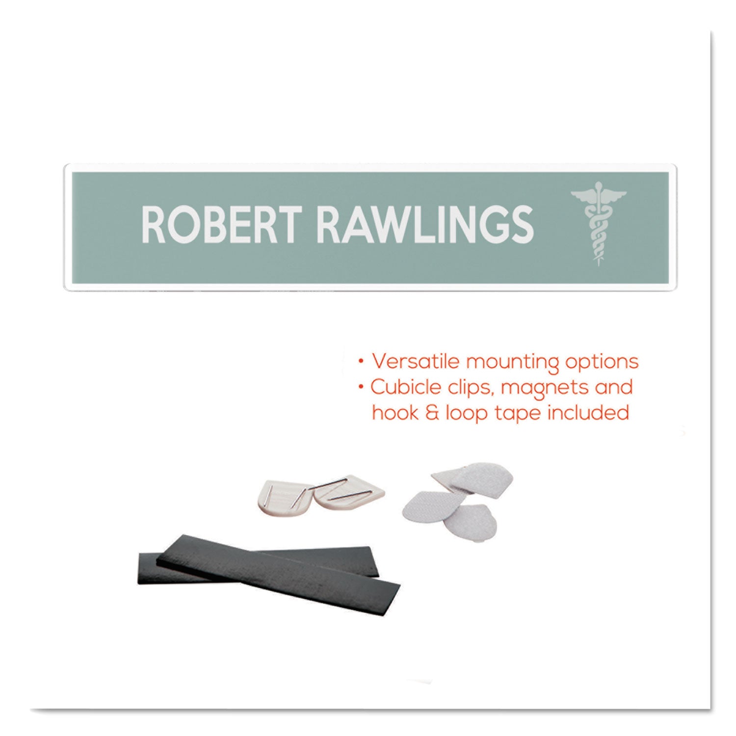8.5" Width x 2" Height - Rectangular Shape - Wall Mountable - Insertable, Magnetic - Plastic - Clear, Clear - 1 Each