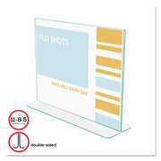 Deflecto Superior Image Premium Green Edge Sign Holder - 11" Width x 8.5" Height - Side-loading, Bottom Loading - 1 Each