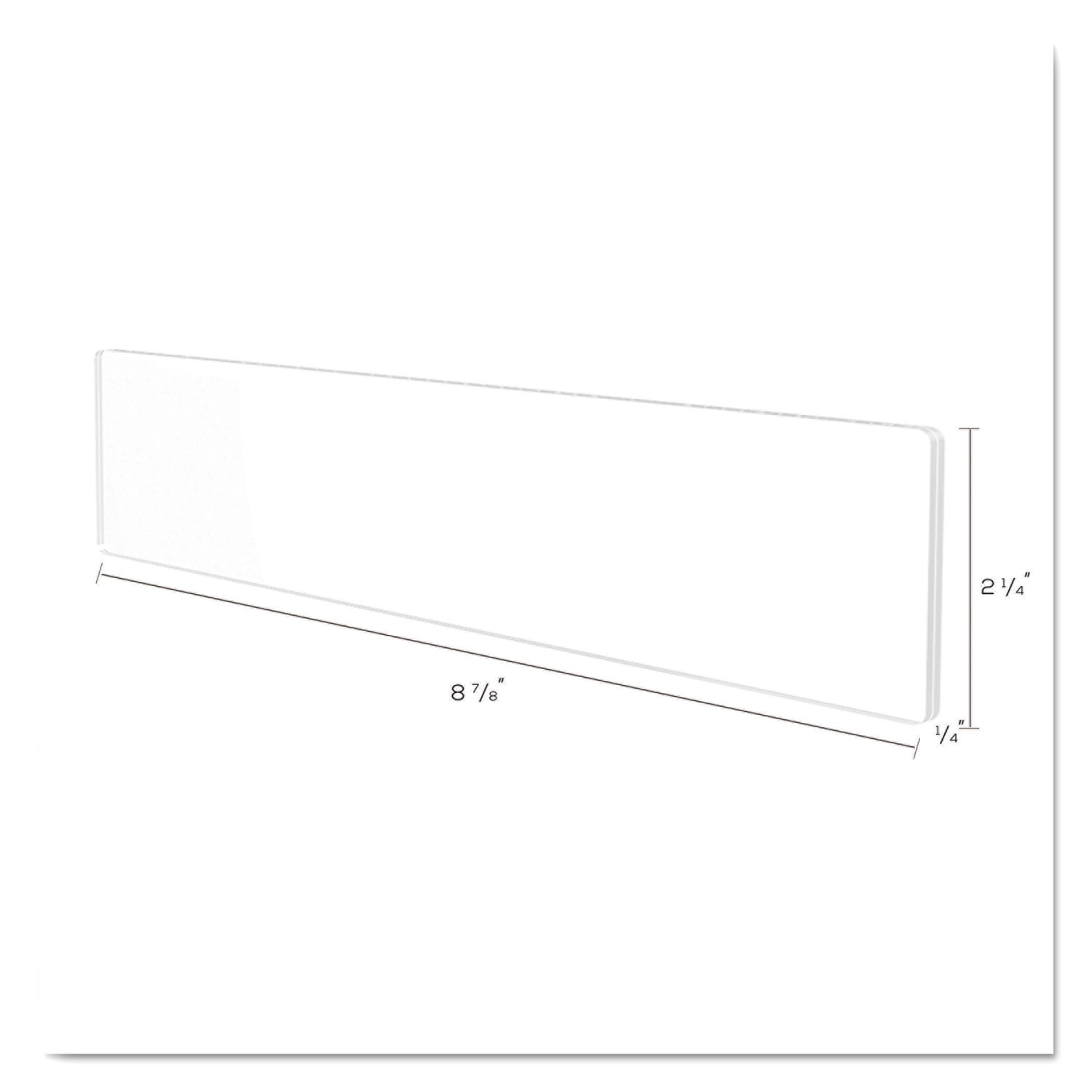 8.5" Width x 2" Height - Rectangular Shape - Wall Mountable - Insertable, Magnetic - Plastic - Clear, Clear - 1 Each