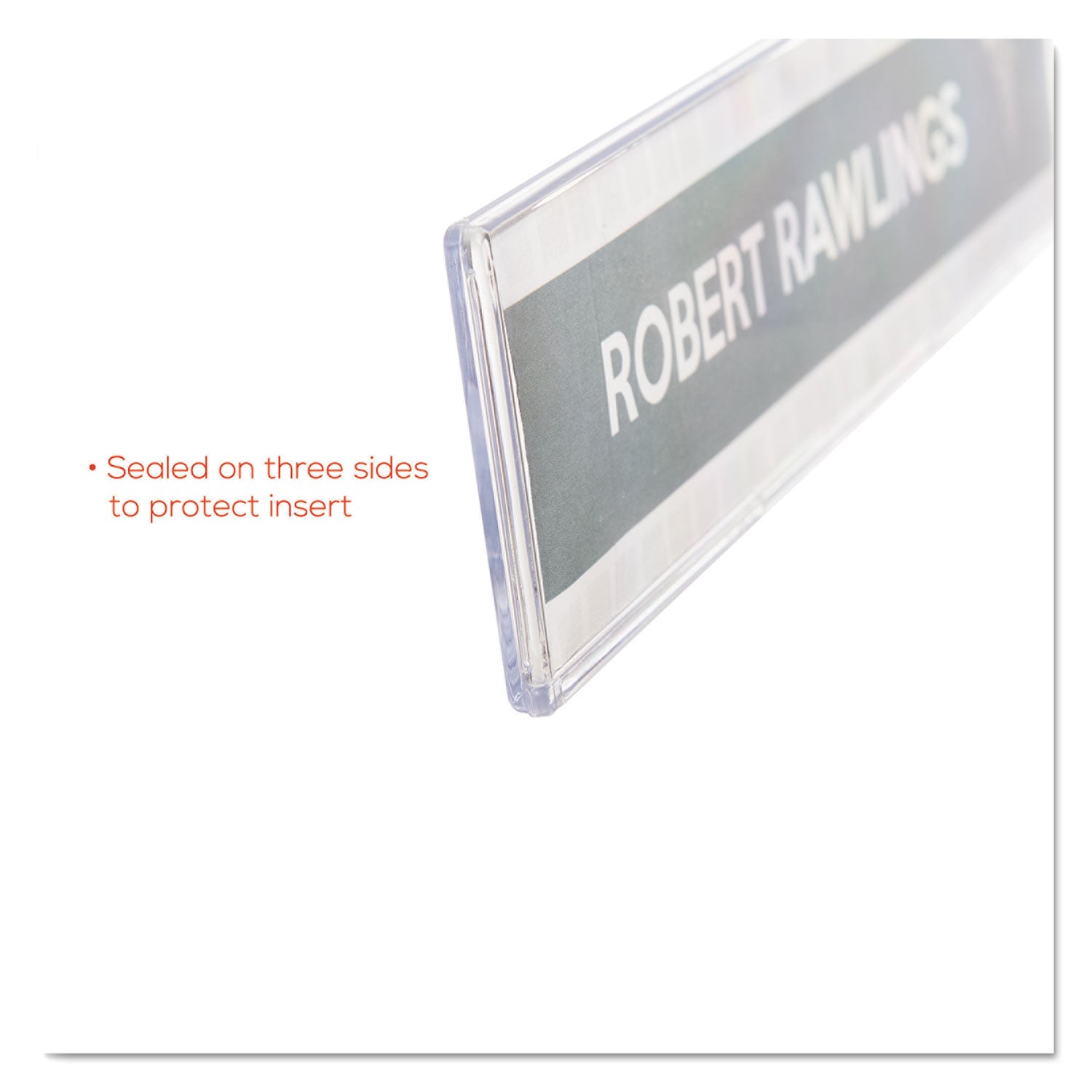 8.5" Width x 2" Height - Rectangular Shape - Wall Mountable - Insertable, Magnetic - Plastic - Clear, Clear - 1 Each