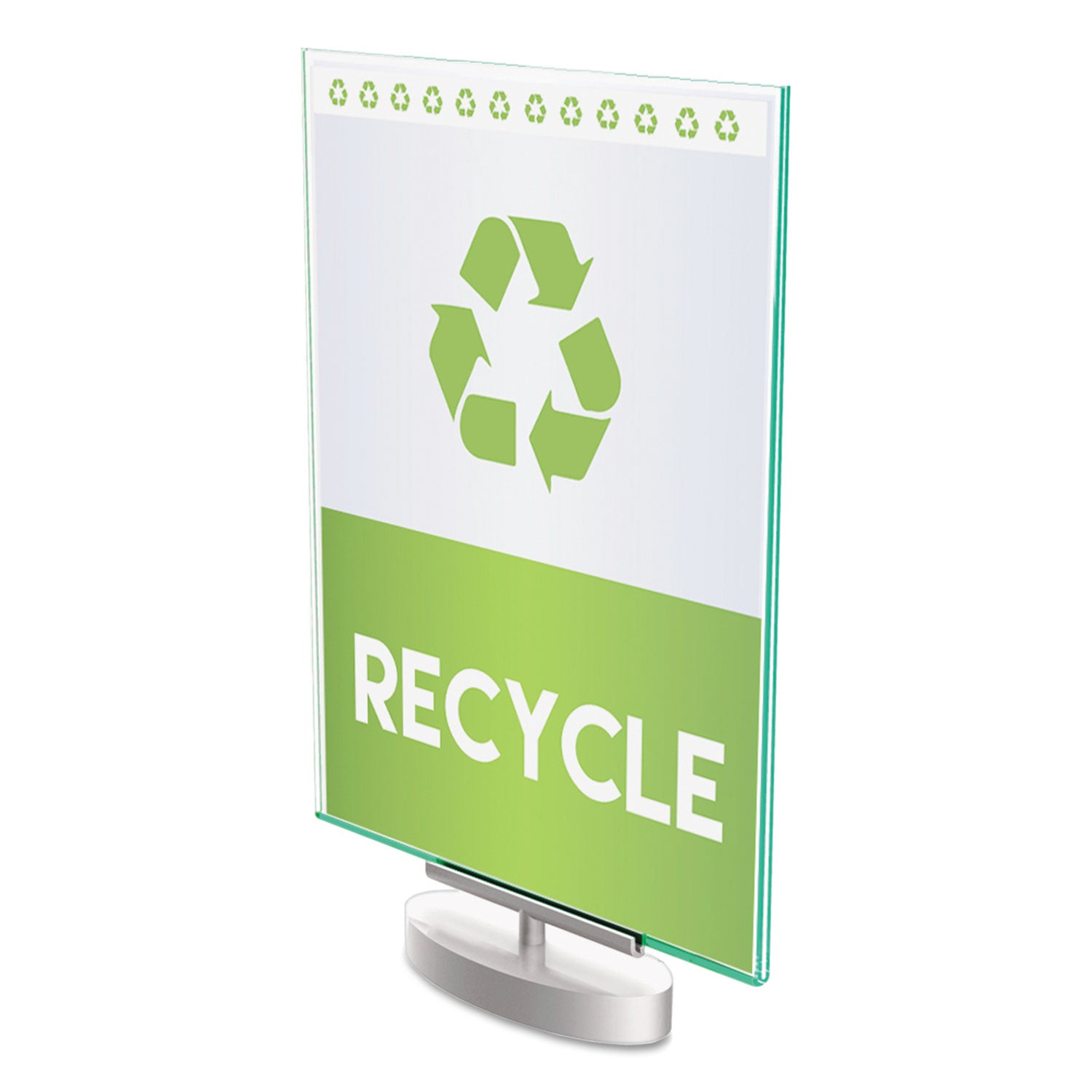 Support 8.50" x 11" Media - Vertical - 12" Height x 8.6" Width x 1.9" Depth - Plastic - Silver, Green Tint, Clear - 1 Each