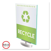Support 8.50" x 11" Media - Vertical - 12" Height x 8.6" Width x 1.9" Depth - Plastic - Silver, Green Tint, Clear - 1 Each