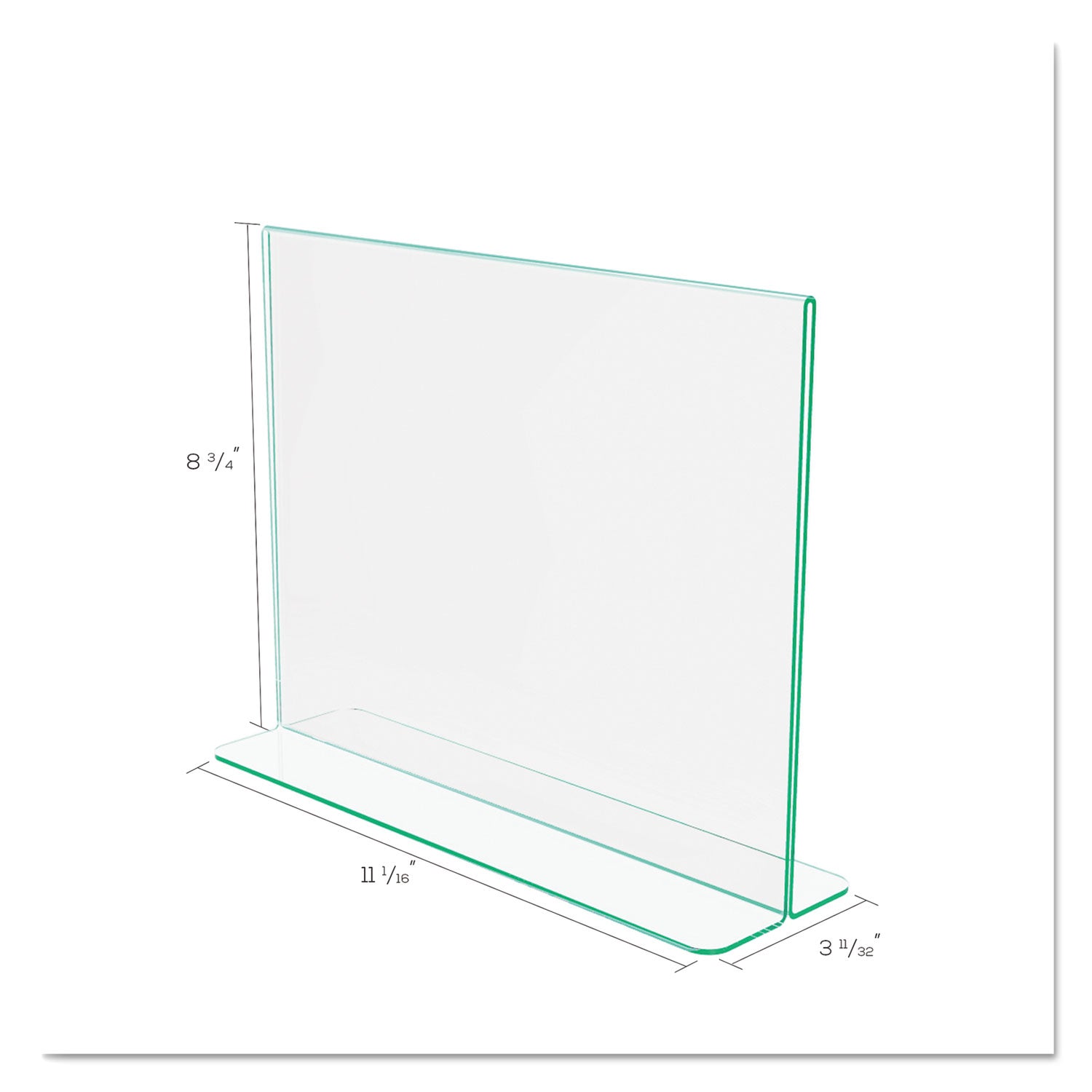Deflecto Superior Image Premium Green Edge Sign Holder - 11" Width x 8.5" Height - Side-loading, Bottom Loading - 1 Each