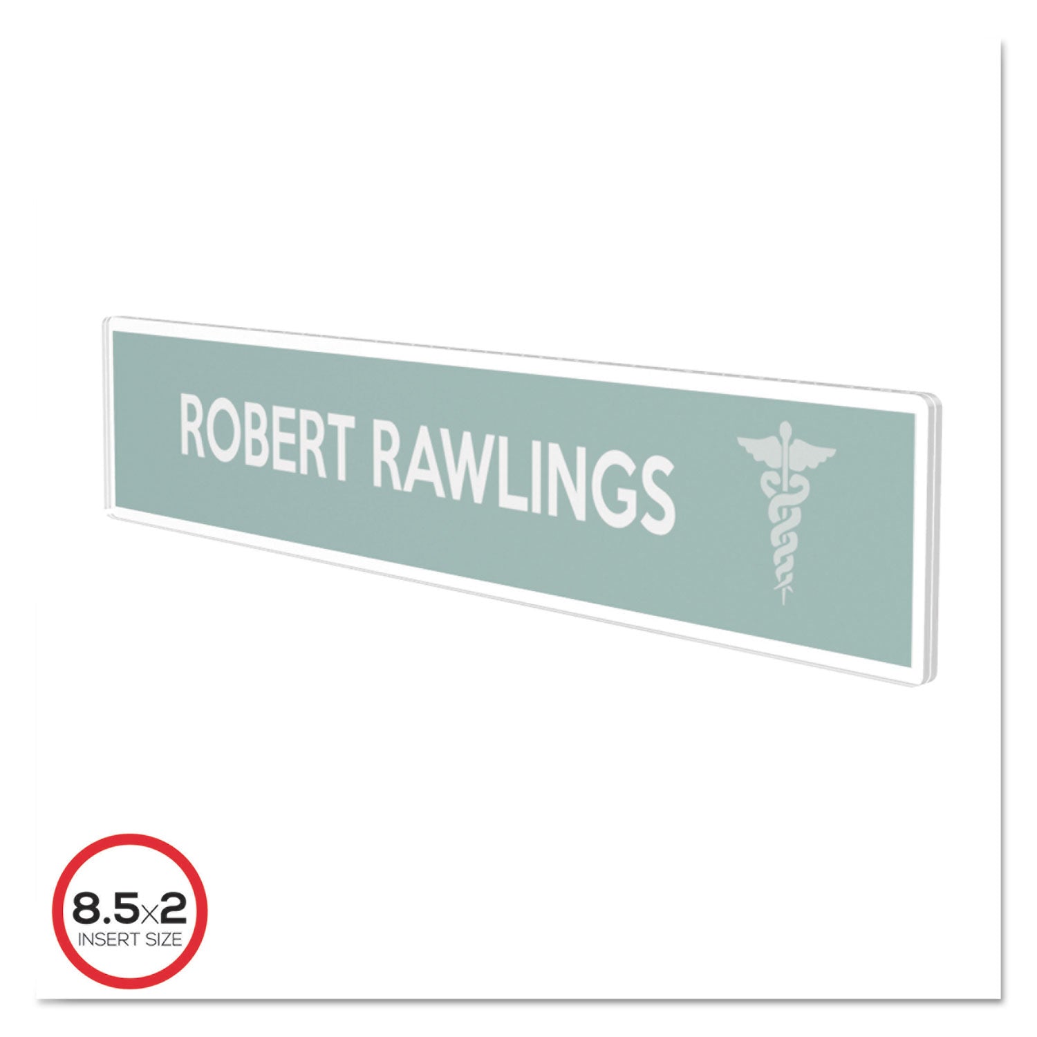 8.5" Width x 2" Height - Rectangular Shape - Wall Mountable - Insertable, Magnetic - Plastic - Clear, Clear - 1 Each