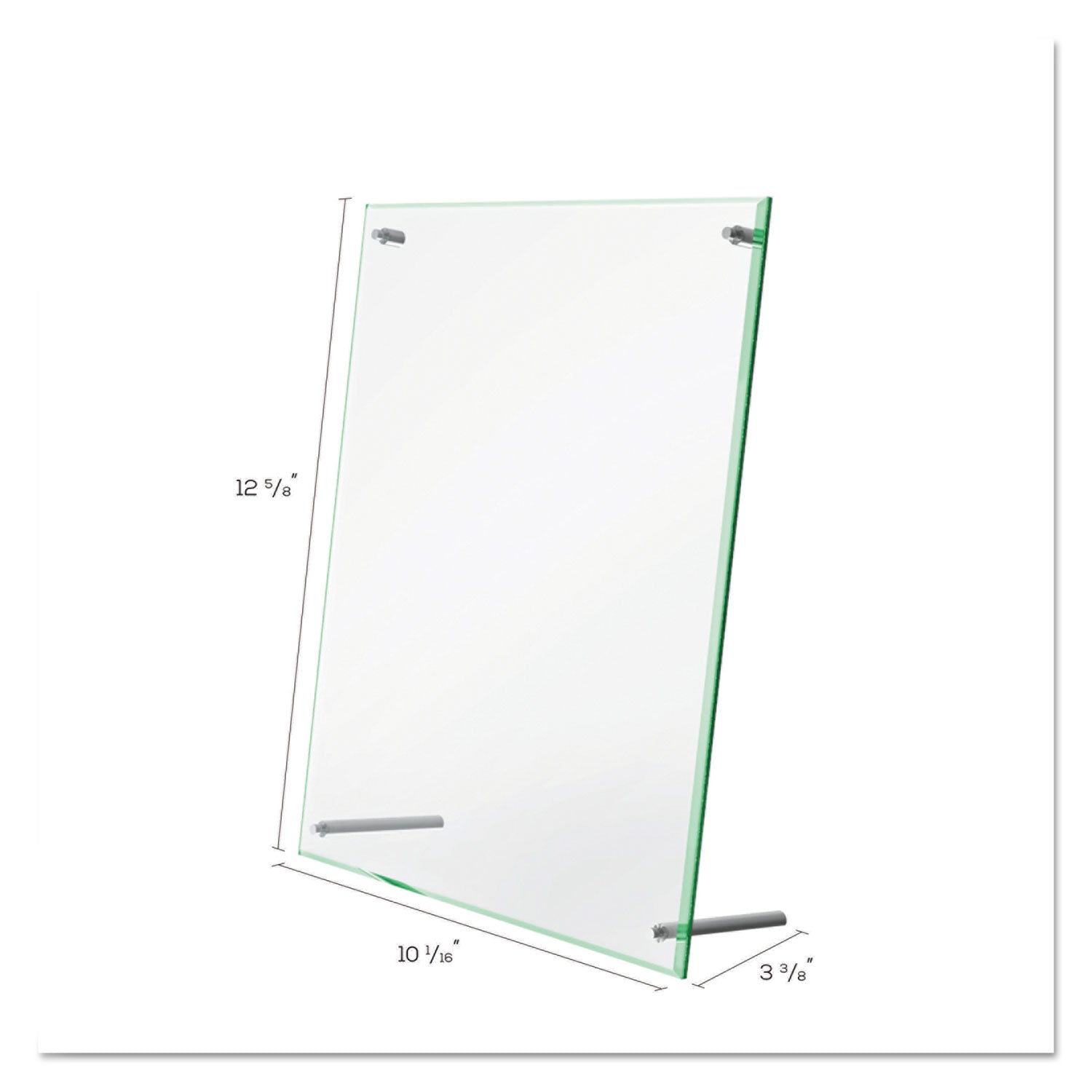 8.5" Width x 12.6" Height x 3.4" Depth - Rectangular Shape - Lightweight, Self-standing, Beveled Edge - Clear - 1 Each