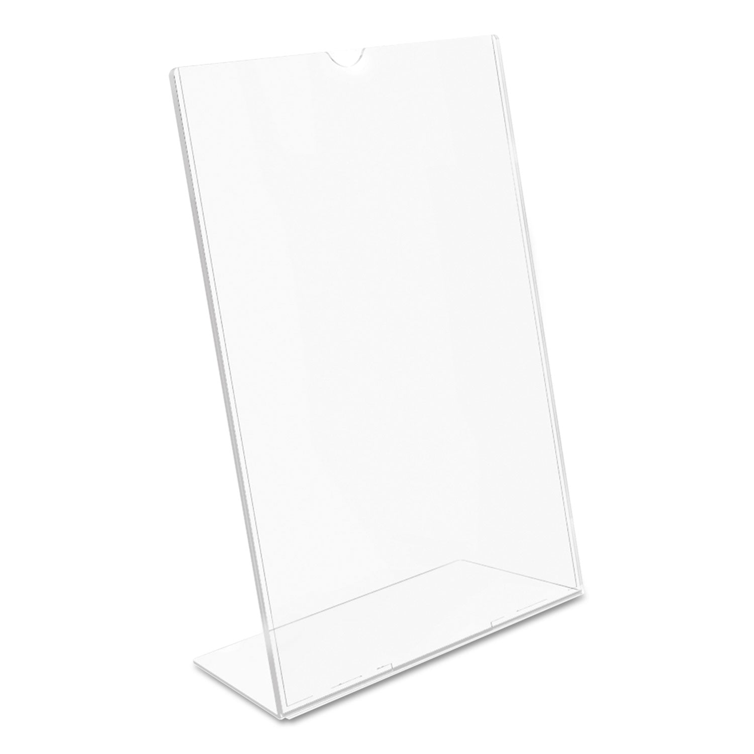 Deflecto Superior Image Slanted Sign Holders - 11" Width x 8.5" Height - Top Loading - Plastic - Clear - 1 Each