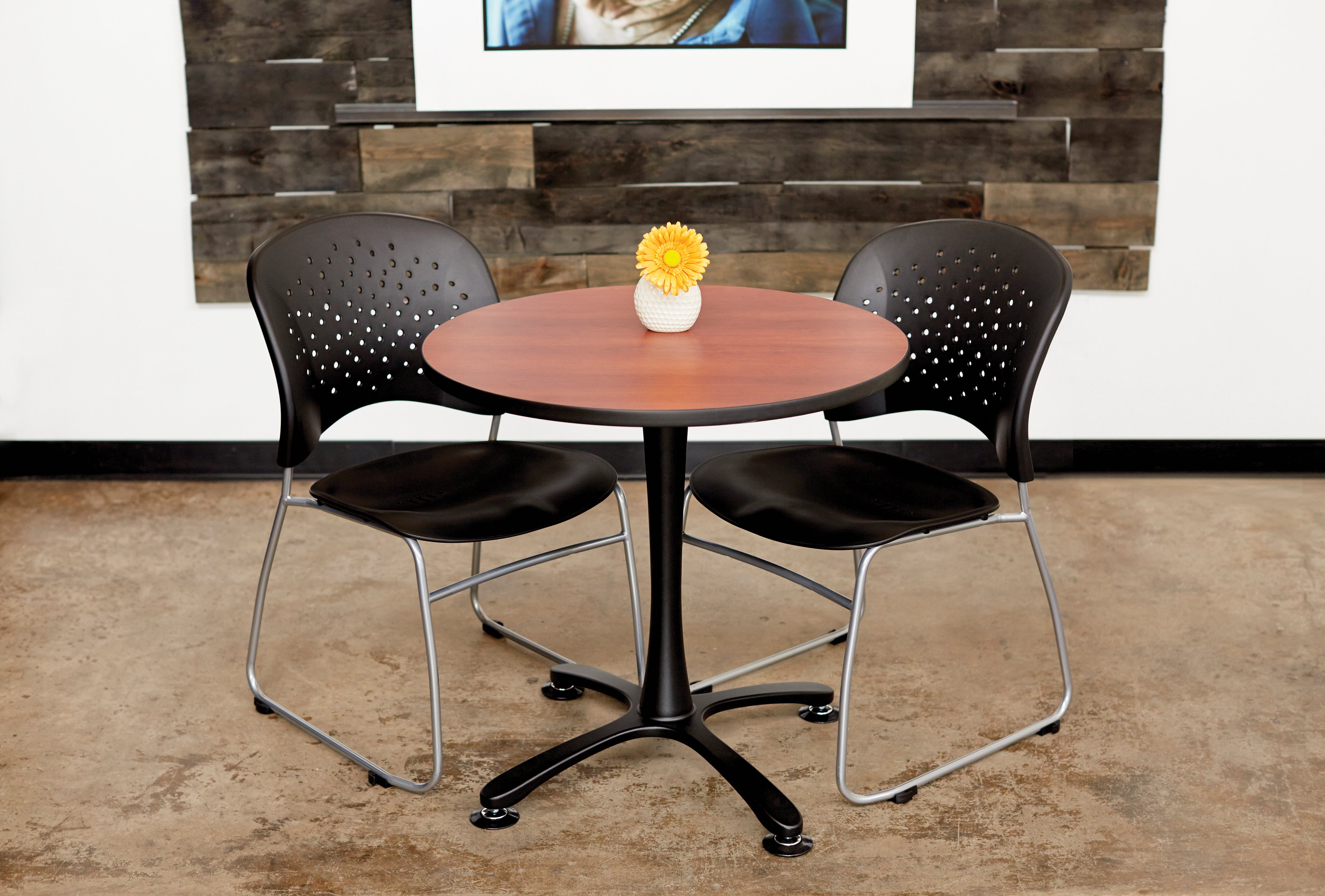 Reve Sled Chair Rd Back Blk 2E