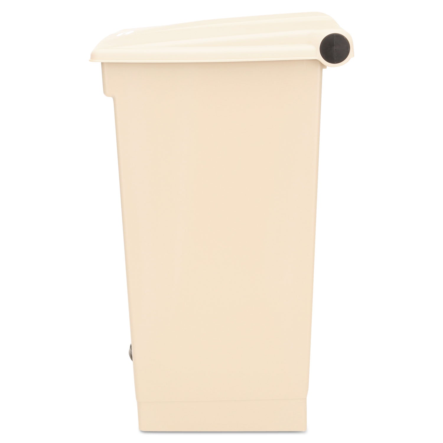 Rubbermaid Commercial Mobile Step-On Container, 18 Gallon, Rectangular, Fire-Safe, Puncture Resistant, Heavy Duty, Pedal Control, Plastic, Beige, 1 Each