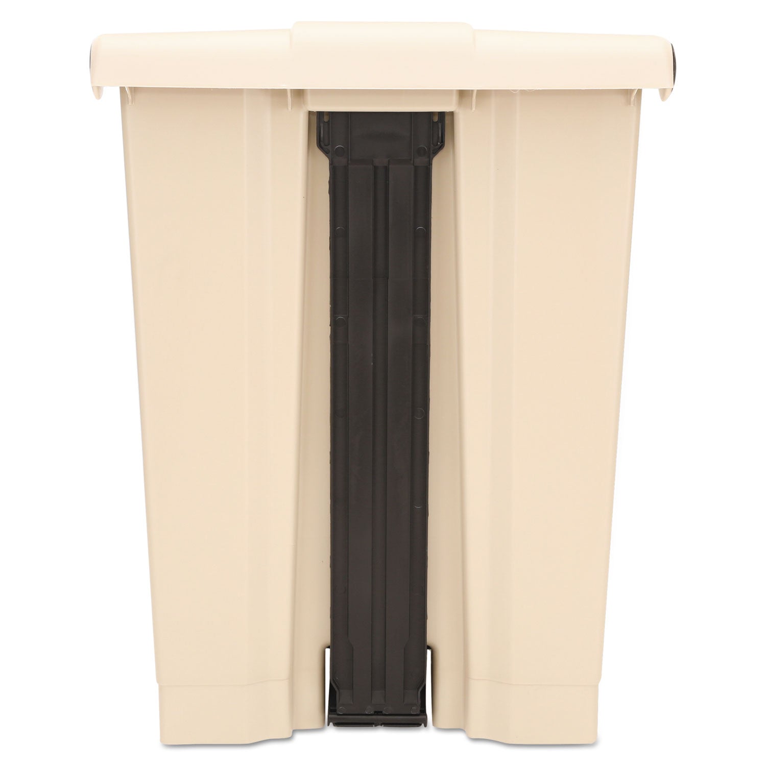 Rubbermaid Commercial Mobile Step-On Container, 18 Gallon, Rectangular, Fire-Safe, Puncture Resistant, Heavy Duty, Pedal Control, Plastic, Beige, 1 Each