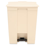Rubbermaid Commercial Mobile Step-On Container, 18 Gallon, Rectangular, Fire-Safe, Puncture Resistant, Heavy Duty, Pedal Control, Plastic, Beige, 1 Each