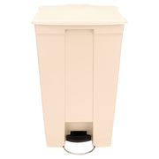 Rubbermaid Commercial Mobile Step-On Container, 23 Gallon, Rectangular, Step-On Opening, Overlapping Lid, Fire-Safe, Leak Proof, Heavy Duty, Pedal Control, Wheels, Beige, Resin/Stainless Steel, 1 Each
