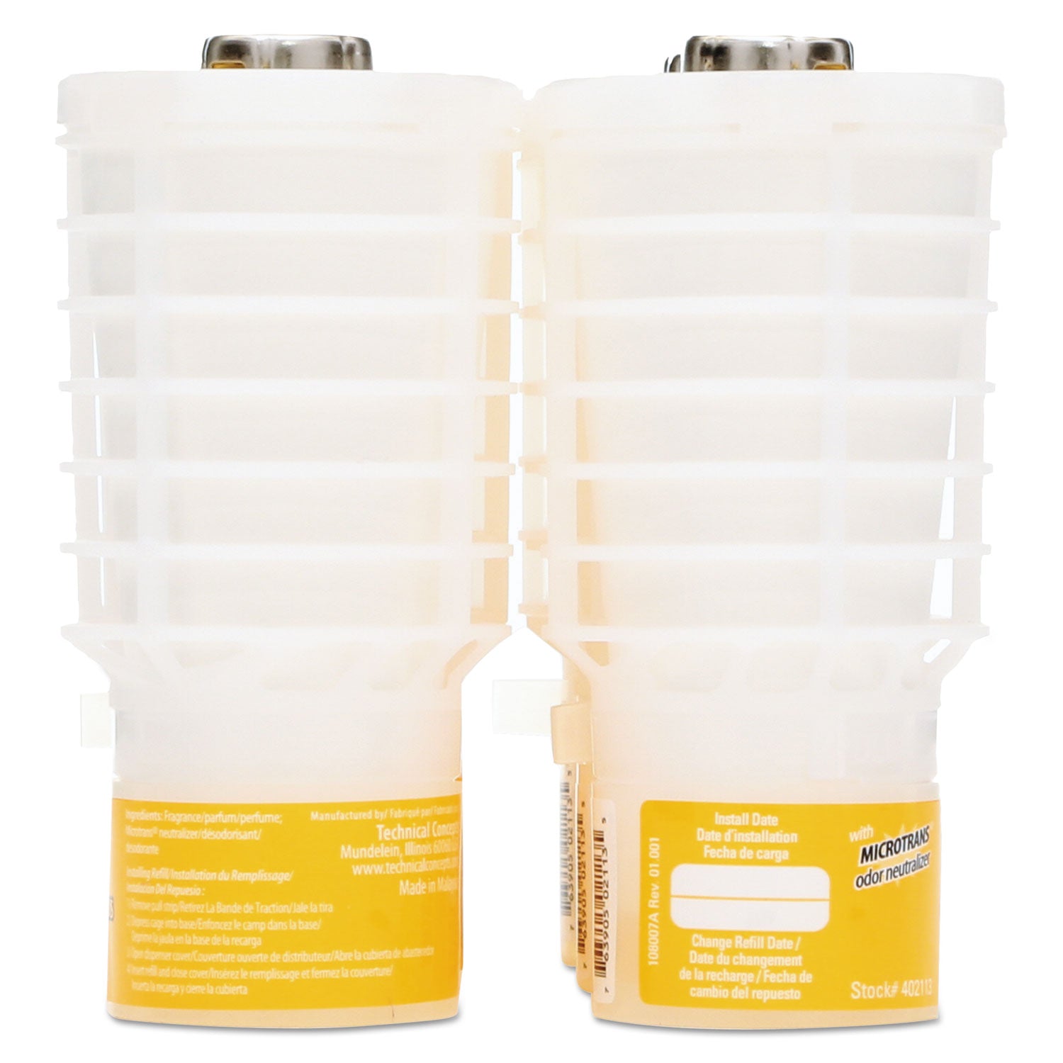 Rubbermaid Commercial TCell Dispenser Fragrance Refill - 6000 ft³ - Citrus - 60 Day - Odor Neutralizer, VOC-free, Recyclable - 1 Each