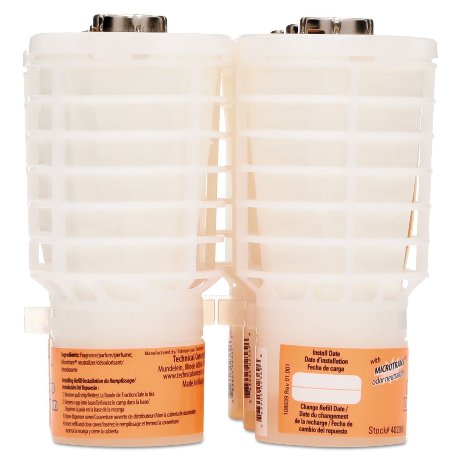Rubbermaid Commercial TCell Odor Control Dispenser Refill - 6000 ft³ - Mango Blossom - 60 Day - Odor Neutralizer, VOC-free - 1 Each