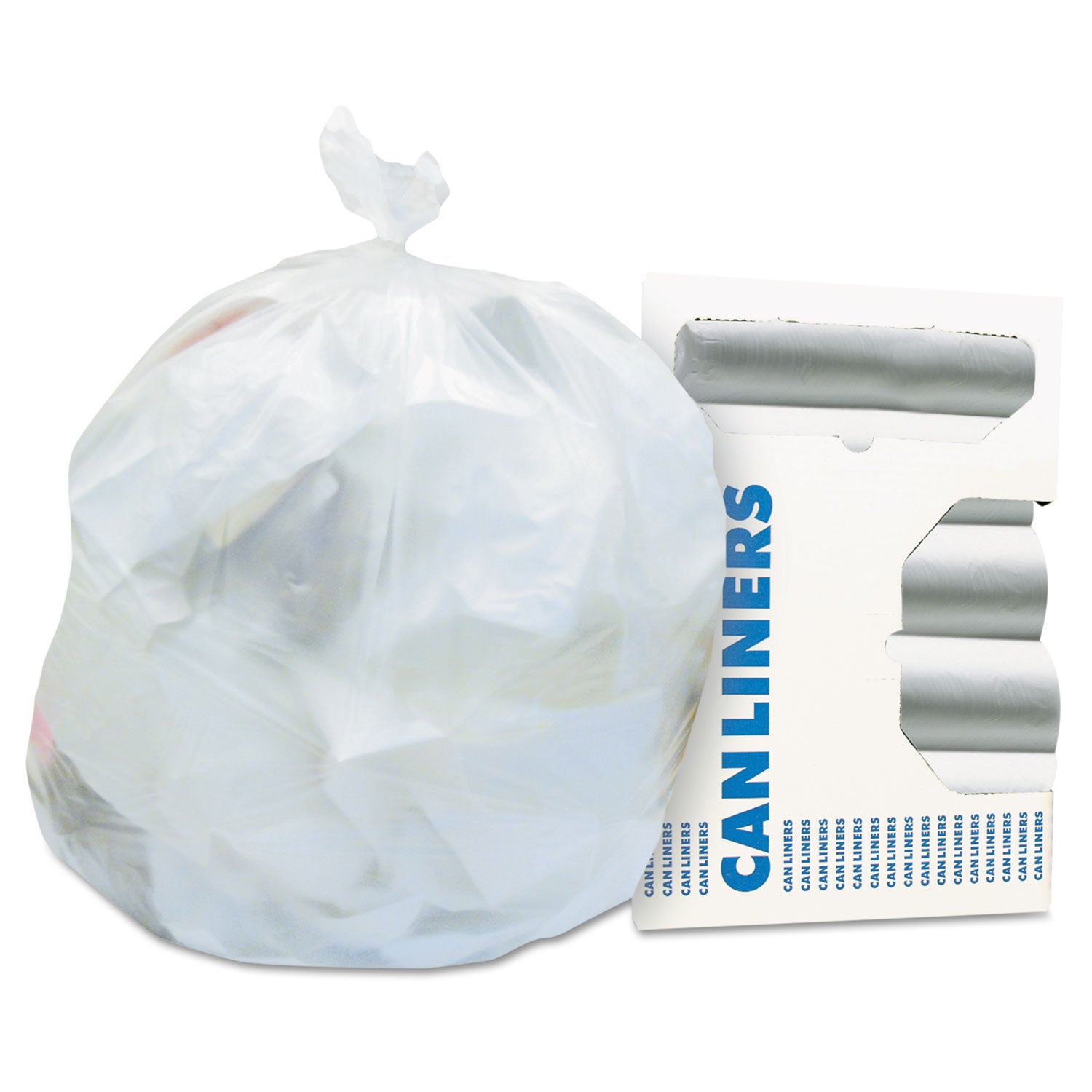 Heritage Heavy-Gauge 0.6mil Can Liners, 7 Gallon, 22" x 20", High Density, Natural, High-Density Polyethylene, 50/Roll, 40/Carton