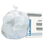 Heritage Heavy-Gauge 0.6mil Can Liners, 7 Gallon, 22" x 20", High Density, Natural, High-Density Polyethylene, 50/Roll, 40/Carton